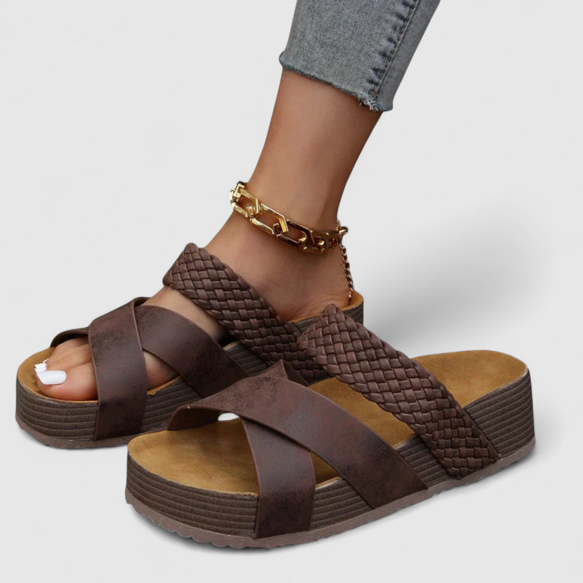 men's fashion : Julia - Orthopedische Sandalen - Sandalen Dames in Bruin van Pantino