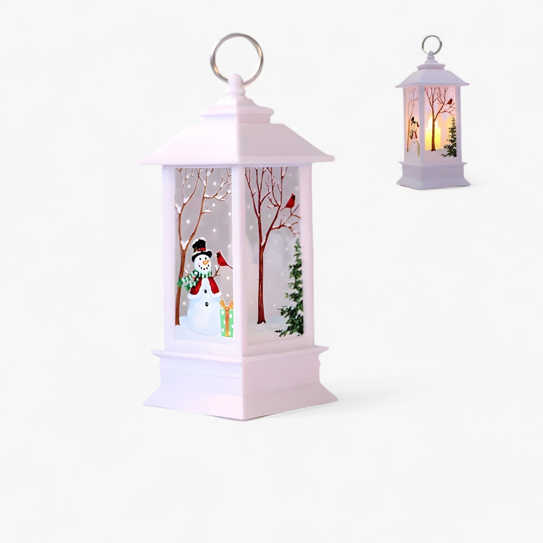 home & garden : Cristy | Sneeuwman Kerstman Verlichte Lantaarn - Feestelijk Boomornament en Woondecoratie in E van Pantino