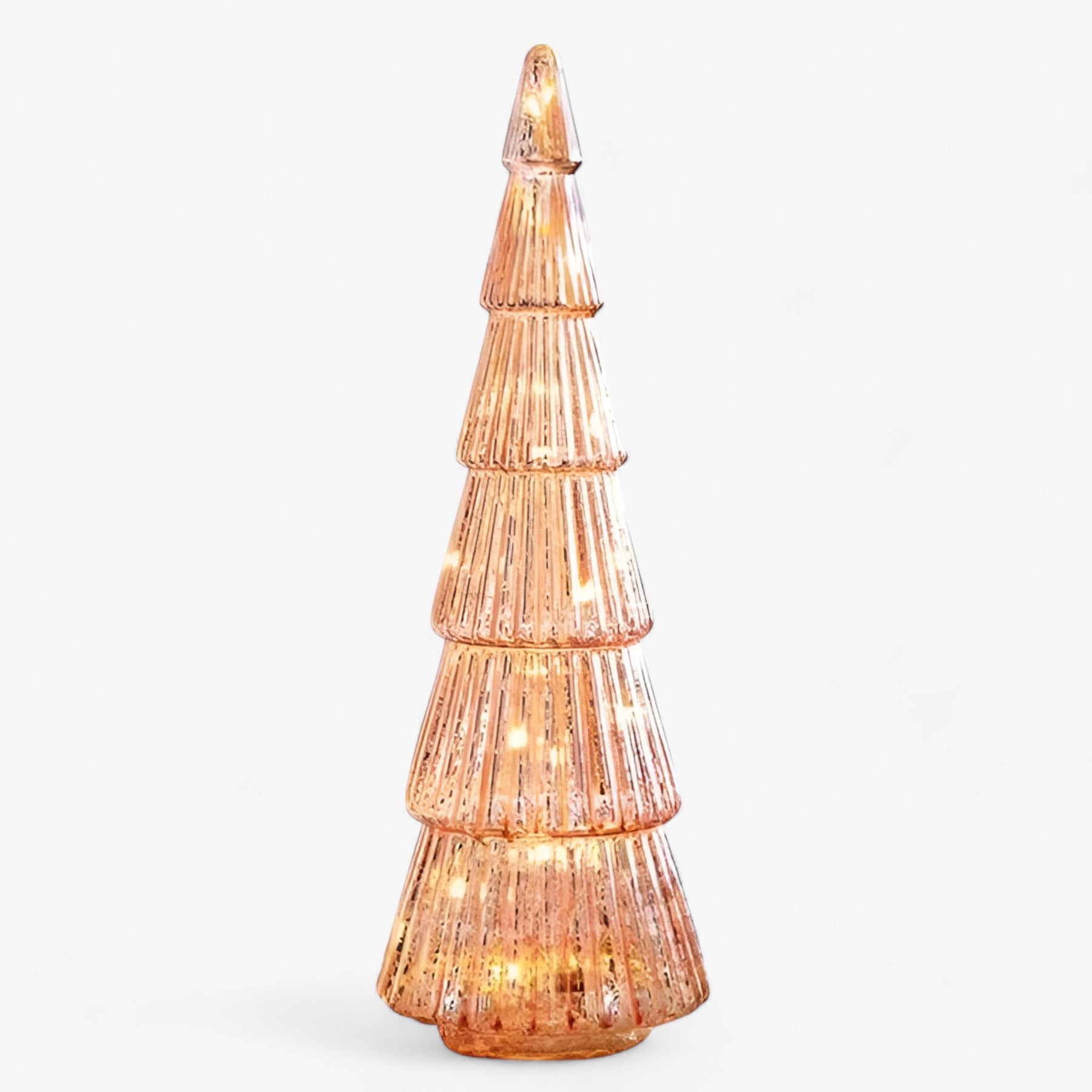 home & garden : Luna | Glazen Verlichte Kerstboom in Roze van Pantinoshop