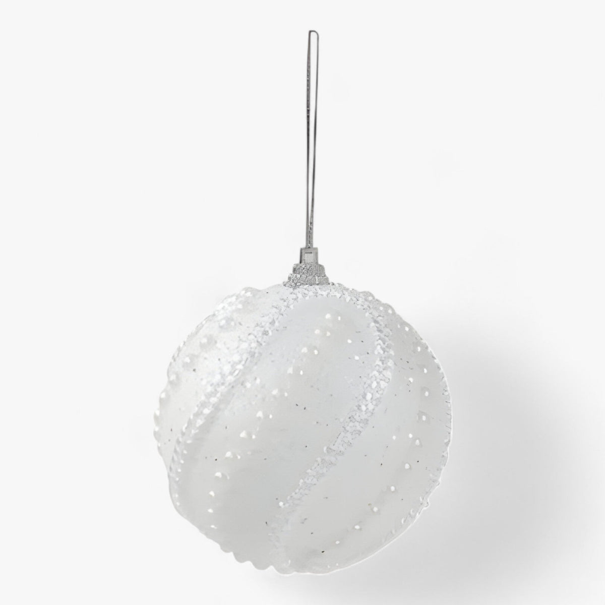 home & garden : Vela | kerstornamenten in ballen - Elegante hangende boomdecoratie in Wit van Pantino