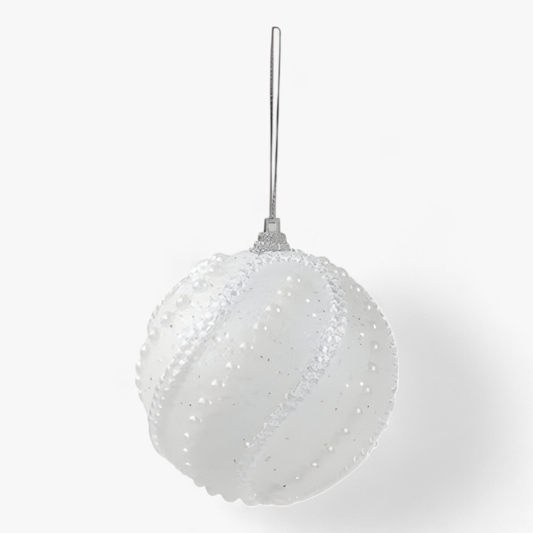 home & garden : Vela | kerstornamenten in ballen - Elegante hangende boomdecoratie in Wit van Pantino
