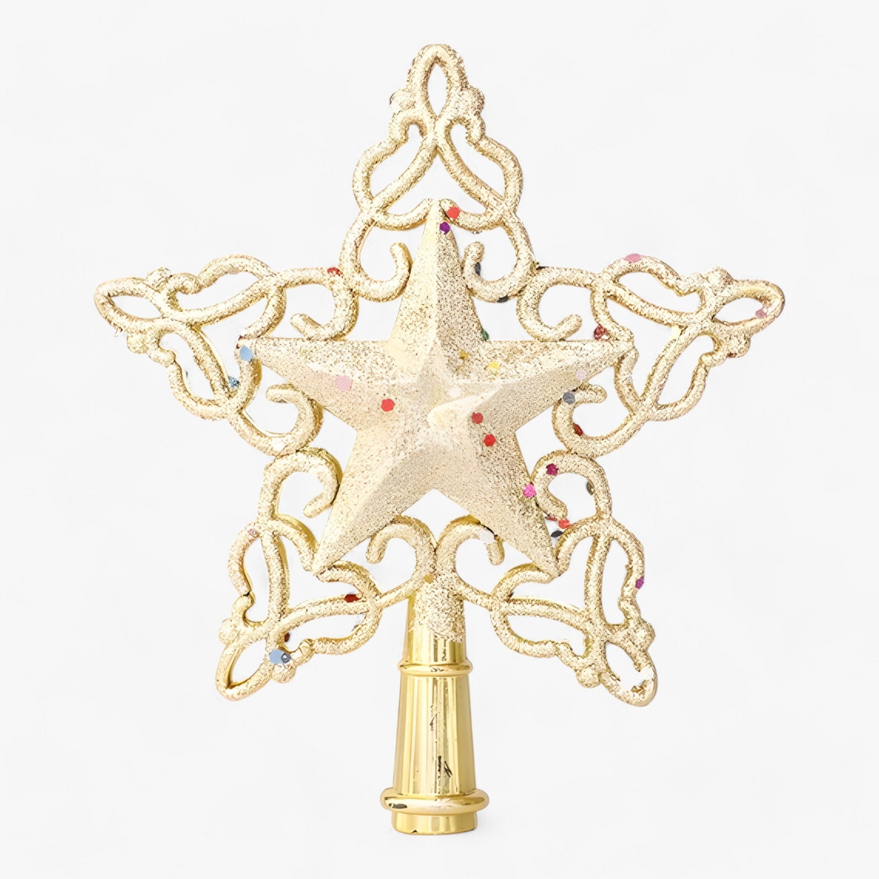 home & garden : Flake Star | Gouden en Zilveren Decoraties met Glitter – Verfraai uw Kerstboom in 5 van Pantinoshop