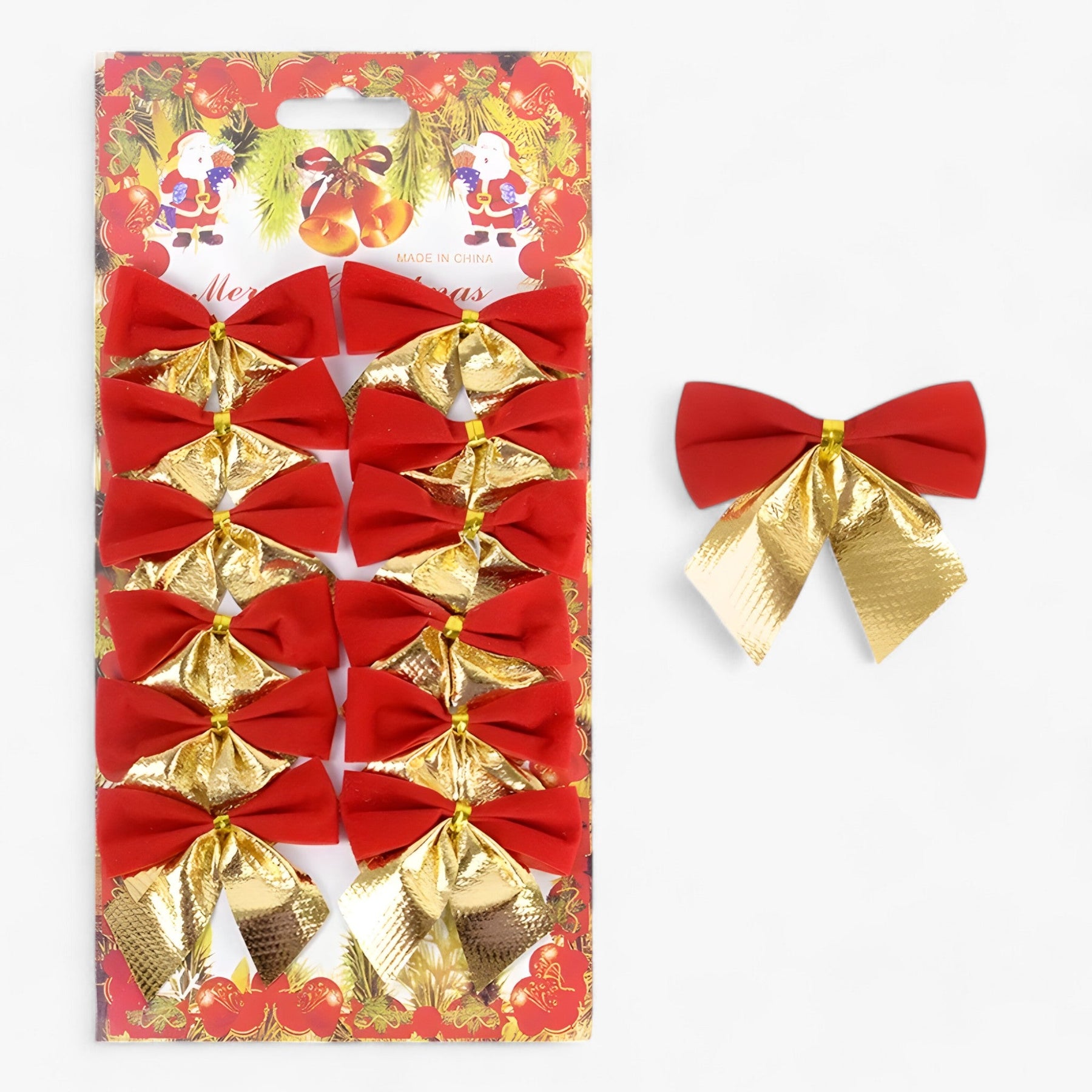 home & garden : Kerstdecoratie | Mini Pendentifs Rode en Gouden Strikken - Perfect voor DIY en Cadeauversiering in Rood goud 24 stukken (2 pakketten) van Pantinoshop