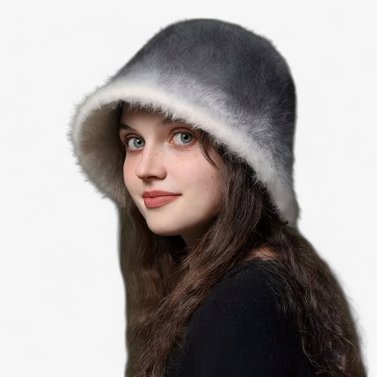 accessories : Olivia | Warme Konijnenbont Vissershoed – Elegante Stijl en Comfort in GRIJS 56-58CM van Pantinoshop