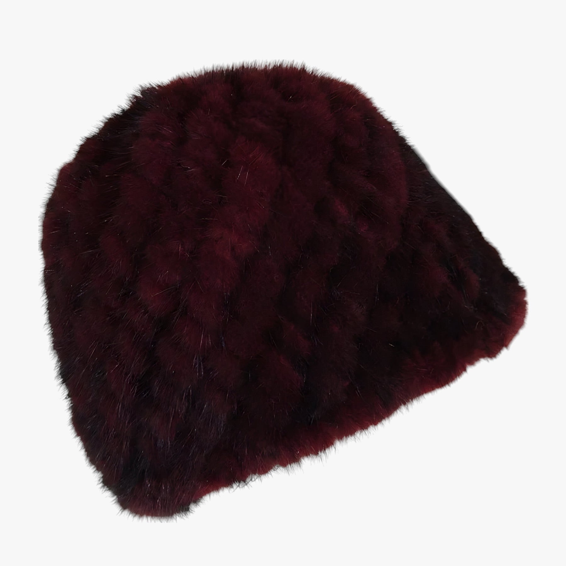 men's fashion : Celeste | Luxe Mink Bont Muts - Winterse Warmte & Elegantie in wijnrood Goede elasticiteit van Pantino