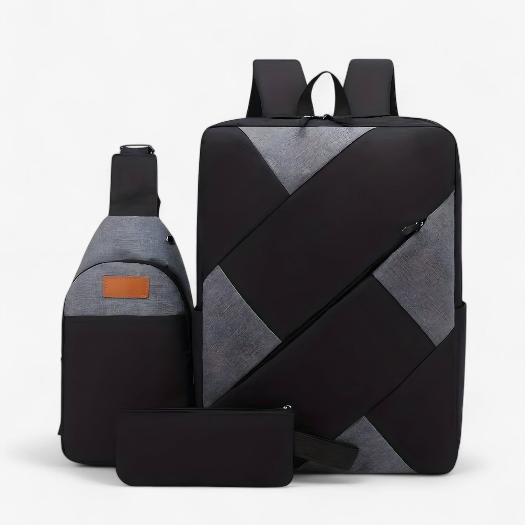 bags : Evan | Set 3 in 1 met rugzak en bijpassende accessoires in Zwart van Pantinoshop