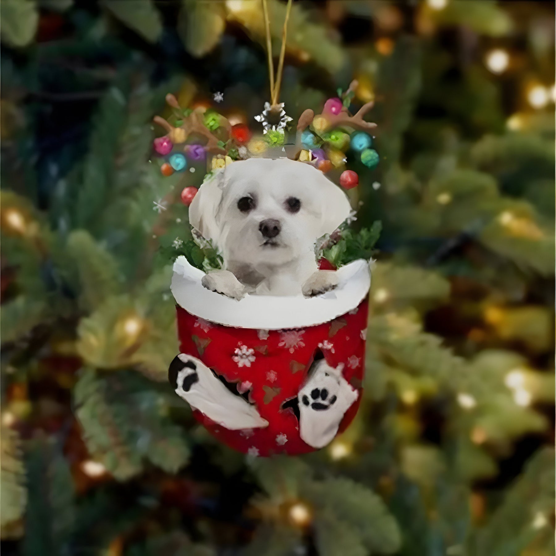 pets : Schattige Pupp Decoratie | Kerstboom Hangertje Hond - Feestelijke Charme en Cadeau voor Hondenliefhebbers in Stijl I van Pantinoshop