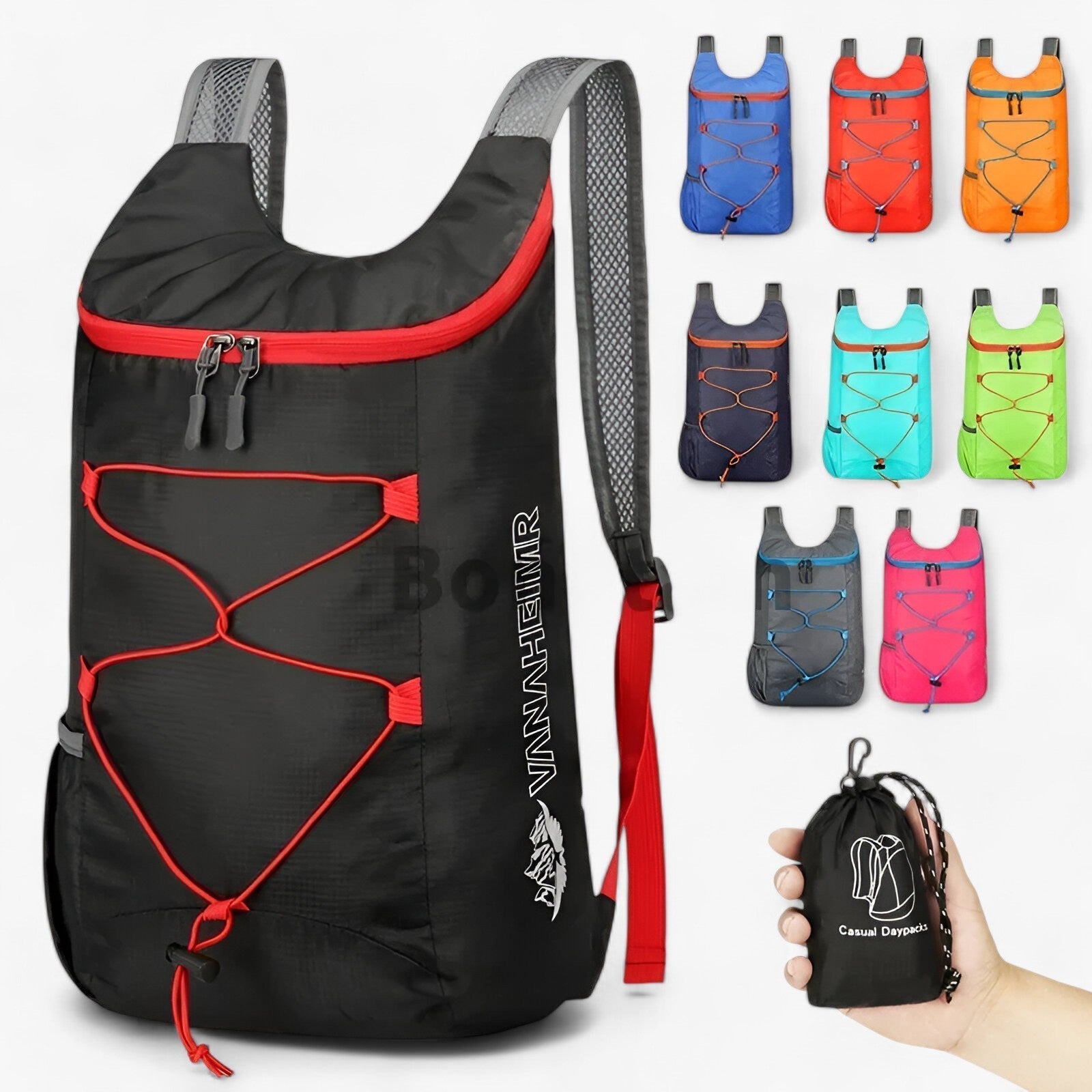 Luna - Opvouwbare rugzak - compact en praktisch - €25 : Luna - Opvouwbare rugzak - compact en praktisch in van Pantino