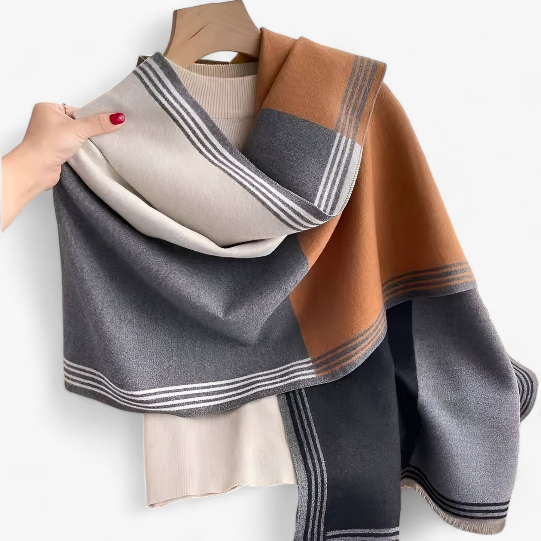 Valeria | Luxe Kasjmier Sjaal – Elegantie en Warmte in Één - €25 : Valeria | Luxe Kasjmier Sjaal – Elegantie en Warmte in Één in DE798-03 van Pantinoshop