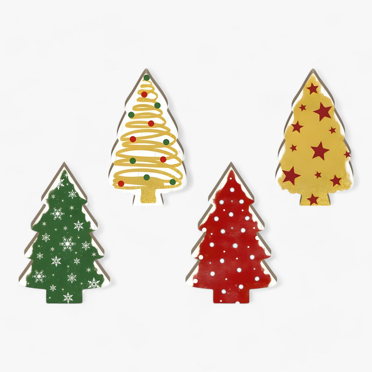 home & garden : Putuo Decor | Kerstboom Tafeldecoratie - Set van 4 Stukken voor Boerderijwoning en Cadeaus in W060TL-0006331 5.9X4inches van Pantinoshop