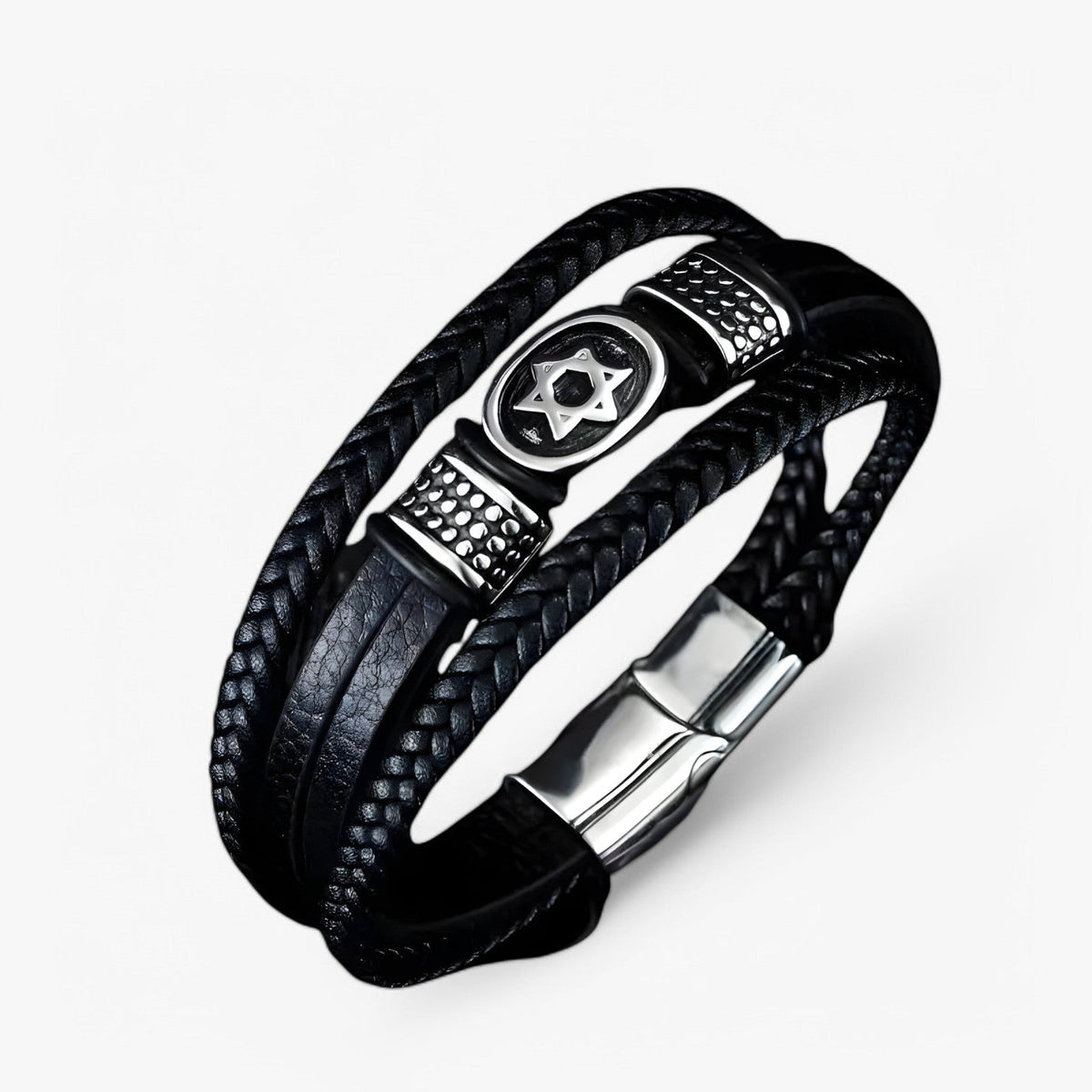 David | Stijlvol Meergaten Lederen Armband met Magneetsluiting - €25 : David | Stijlvol Meergaten Lederen Armband met Magneetsluiting in van Pantinoshop