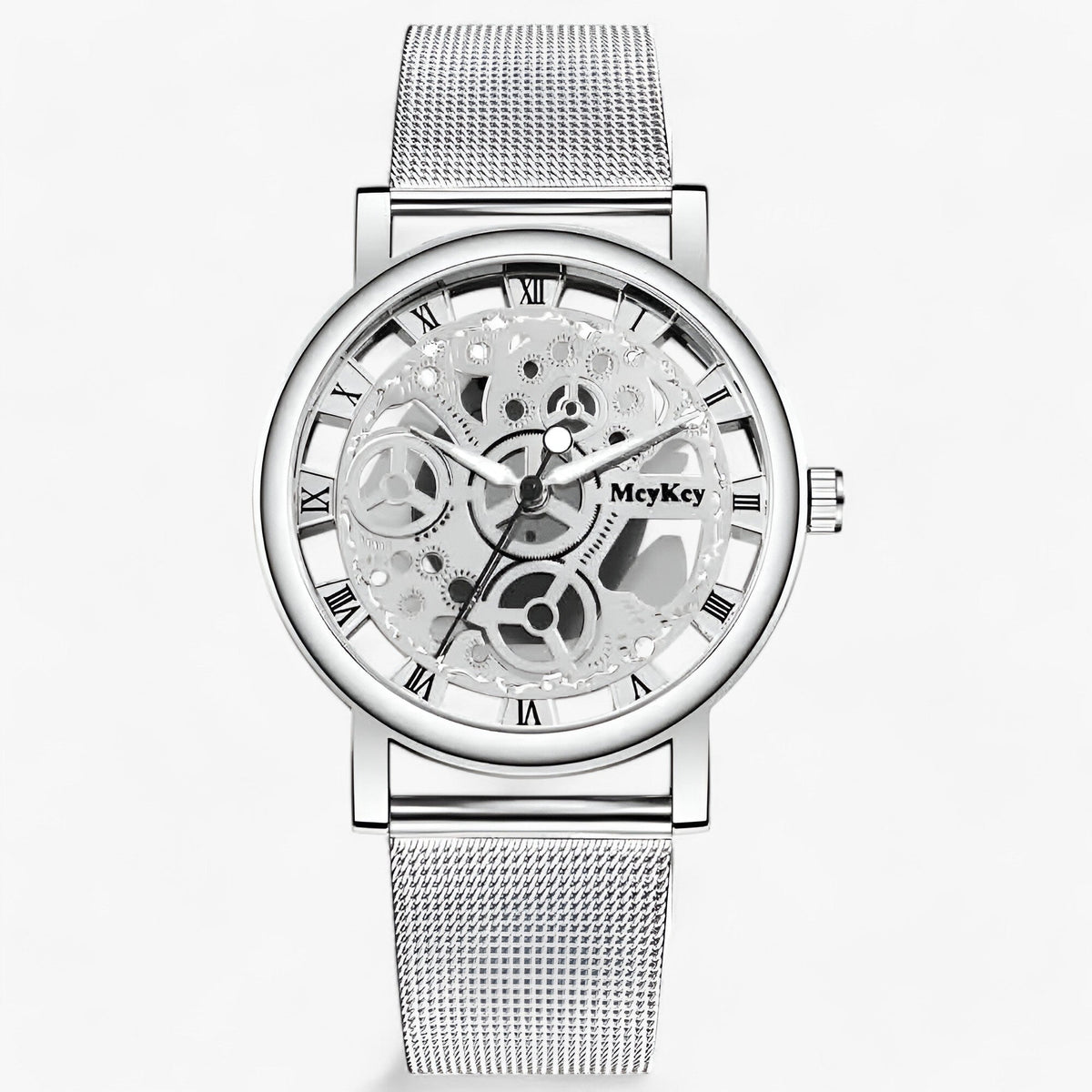 watches : Keithleen | Trendy Skelethorloge - Elegante metalen horloge voor vrouwen in zilver van Pantino