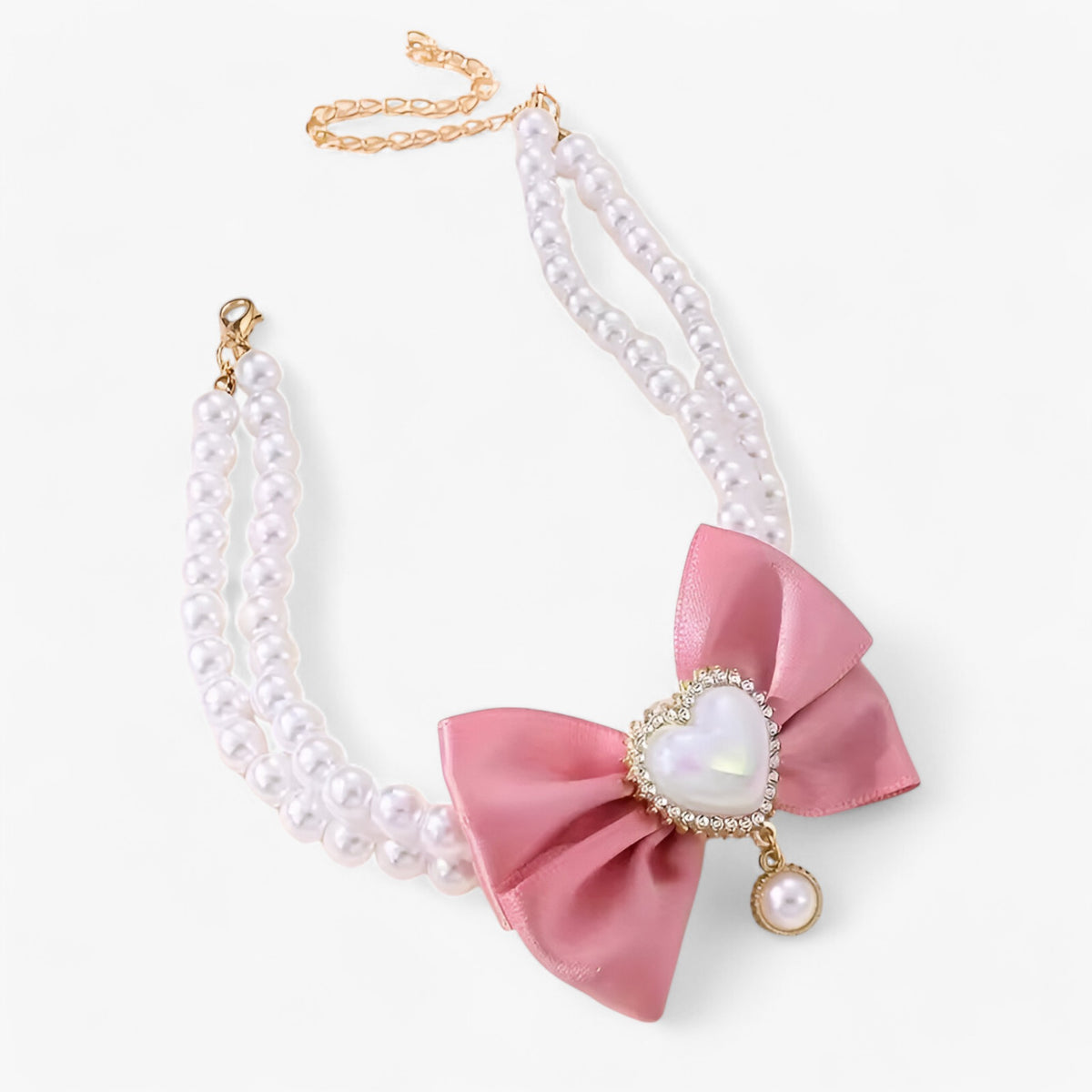 pets : Ruby | Verstelbare Dubbele Laag Halsband met Hart Hanger in van Pantinoshop