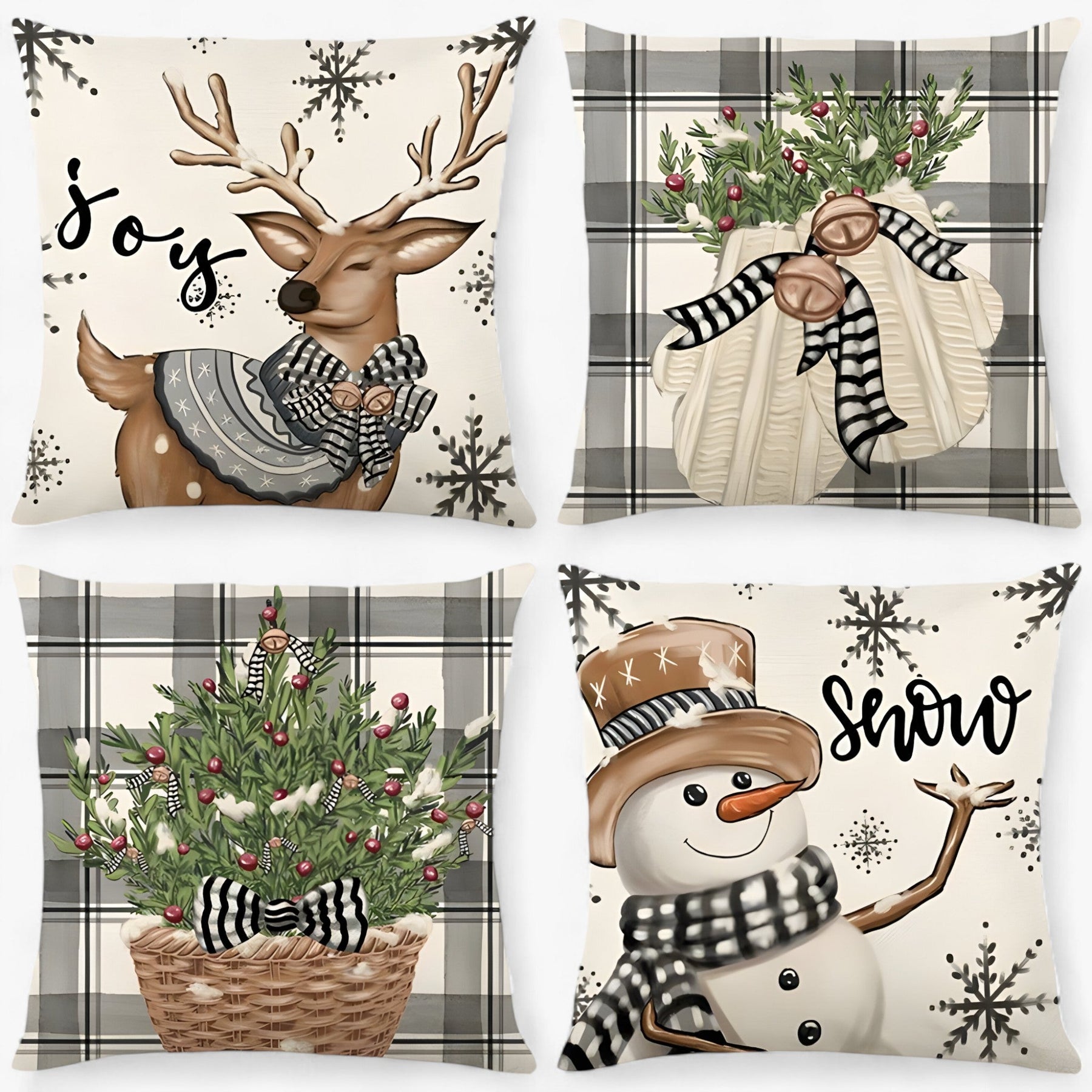 home & garden : Frosty | Housse de Coussin en Lin de Noël - Décor Festif et Confortable pour la Maison in van Pantinoshop