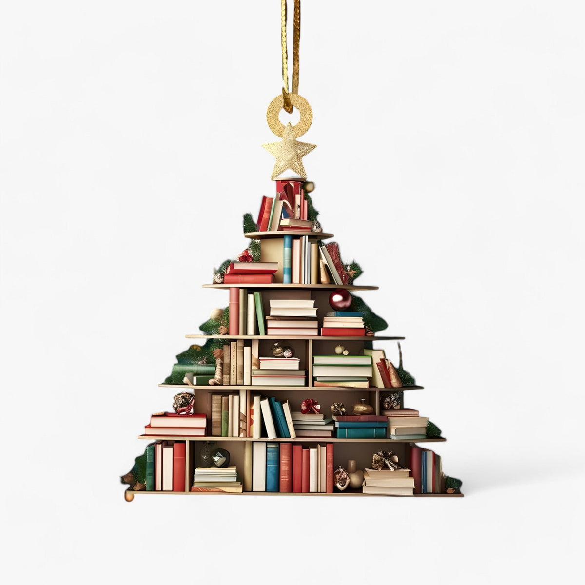 home & garden : Boekliefhebber | Pendentief Boeken in Plat 2D Acryl - Creatieve Kerstdecoratie voor Huis en Raam in Stijl 1 van Pantinoshop