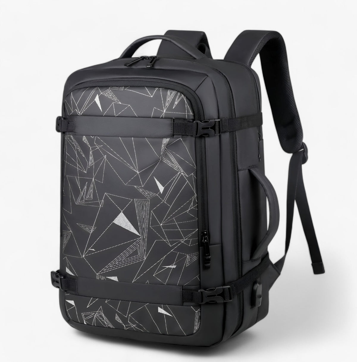 bags : Finn | Reisrugzak met USB in Expande Zilver 18inch(32x46x15)cm van Pantinoshop