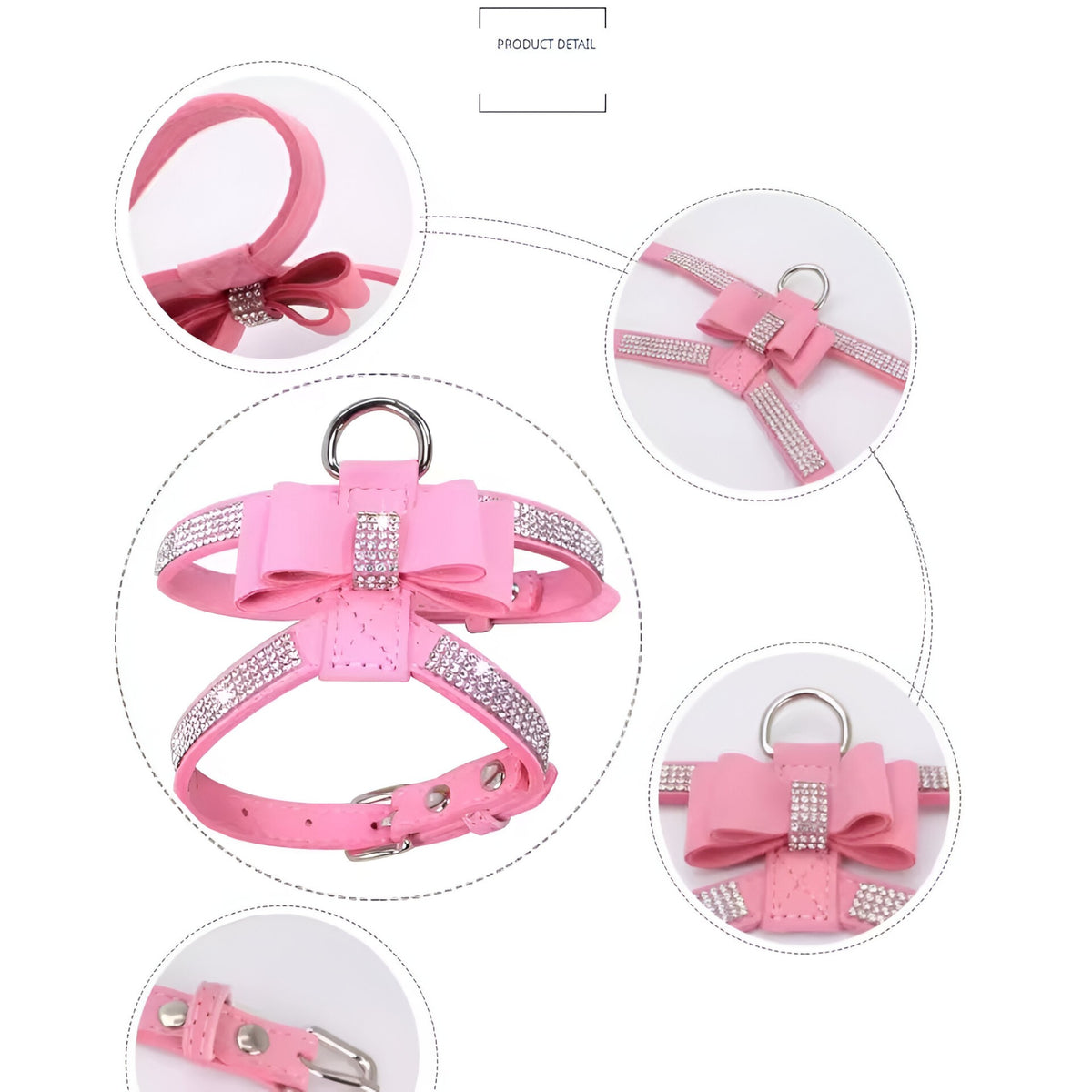 pets : Bella | Fluwelen Leren Harnas met Strik en Strass in van Pantinoshop