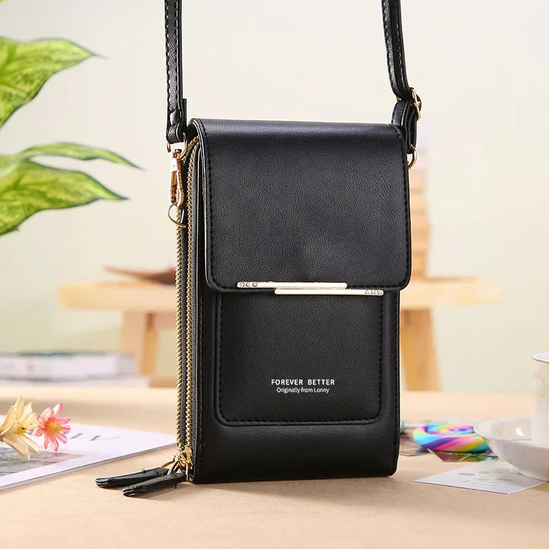 bags : ELLAZ™ | Schoudertas met touchscreen in Zwart van Pantino