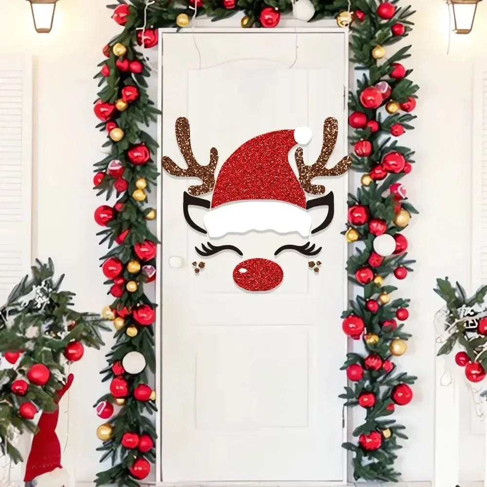 home & garden : Fristy | Kerstviltstickers voor deuren en ramen - Feestelijke decoratie voor thuis in van Pantino