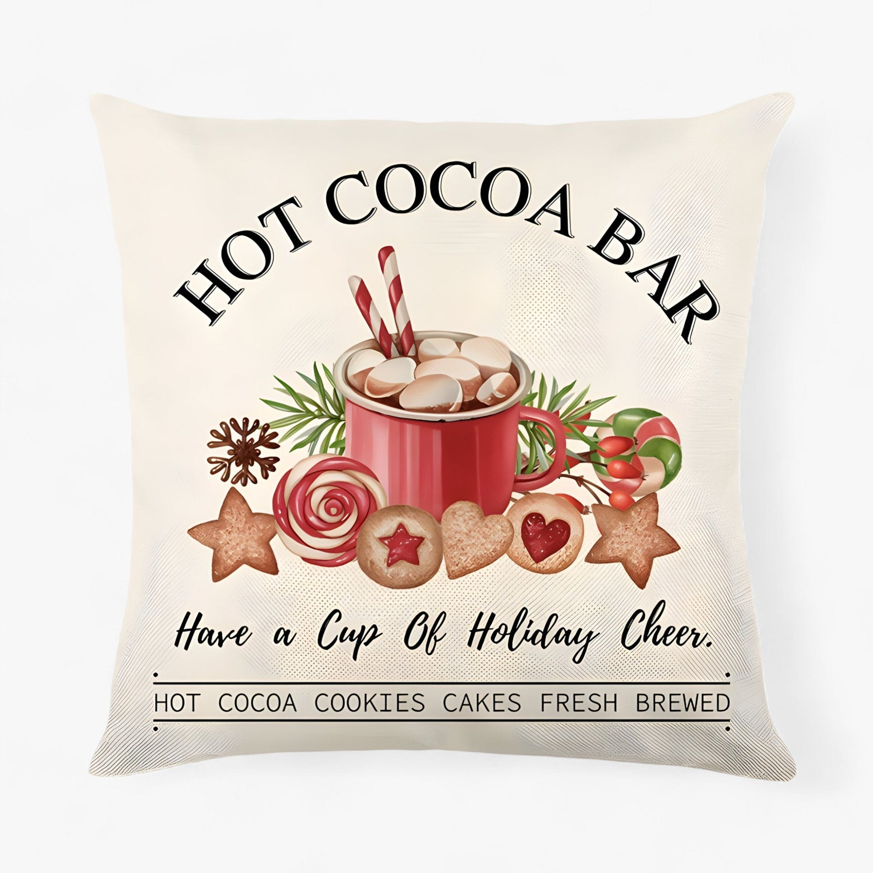 home & garden : Frosty | Housse de Coussin en Lin de Noël - Décor Festif et Confortable pour la Maison in 10 van Pantinoshop