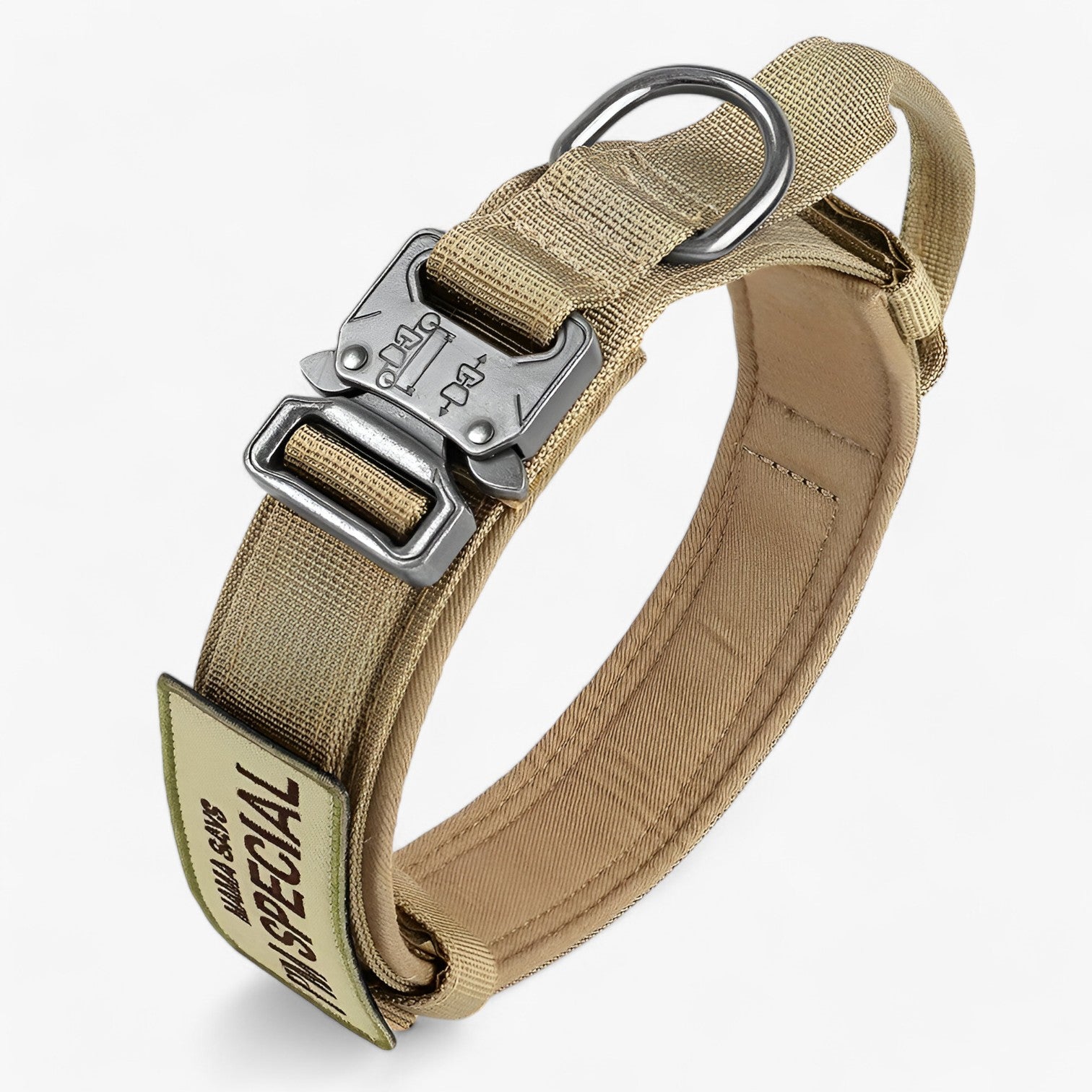 pets : Brodie| Tactisch hondenhalsband met handvat voor training in Bruin Set van Pantinoshop