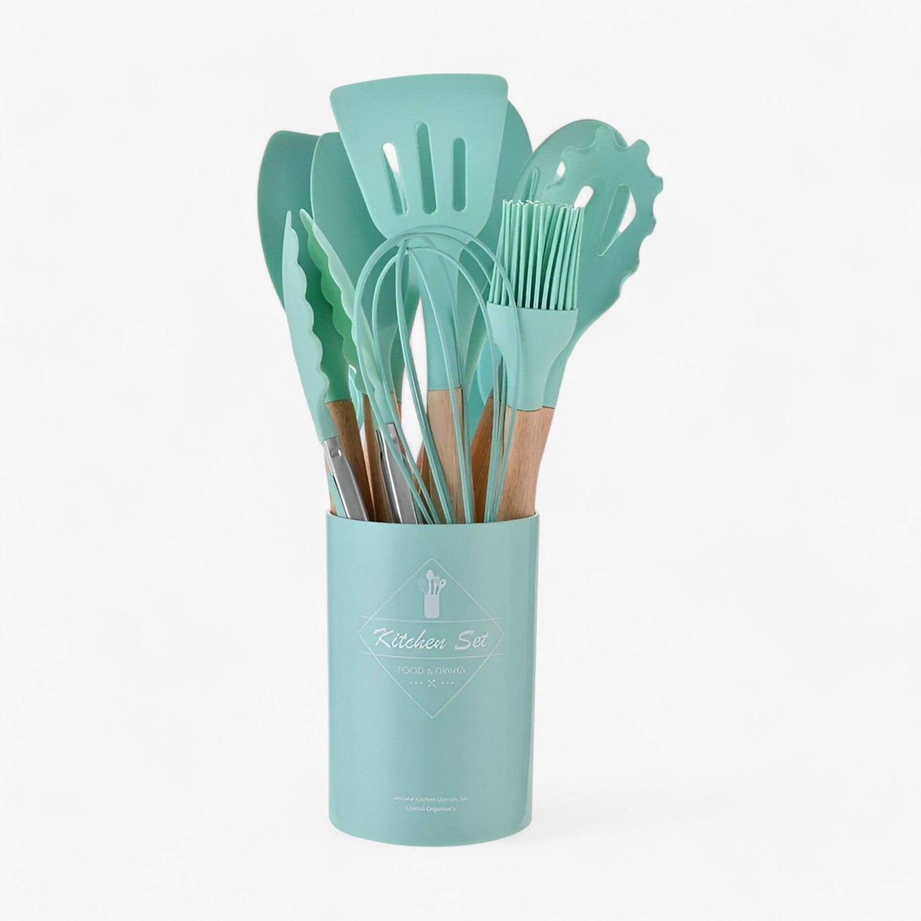 home & garden : Set van 12 keukenhulpmiddelen in silicone in Groen 12Stuks van Pantinoshop
