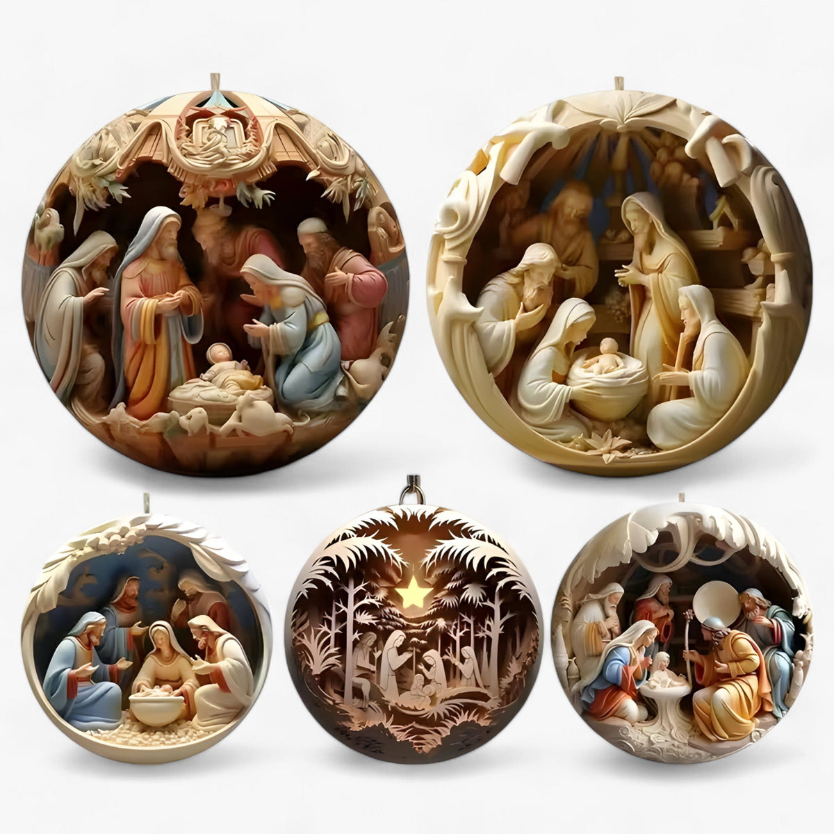 home & garden : Creatieve Familie Scène – Warme Decoratie voor de Kerstboom in pakket van 5 van Pantinoshop