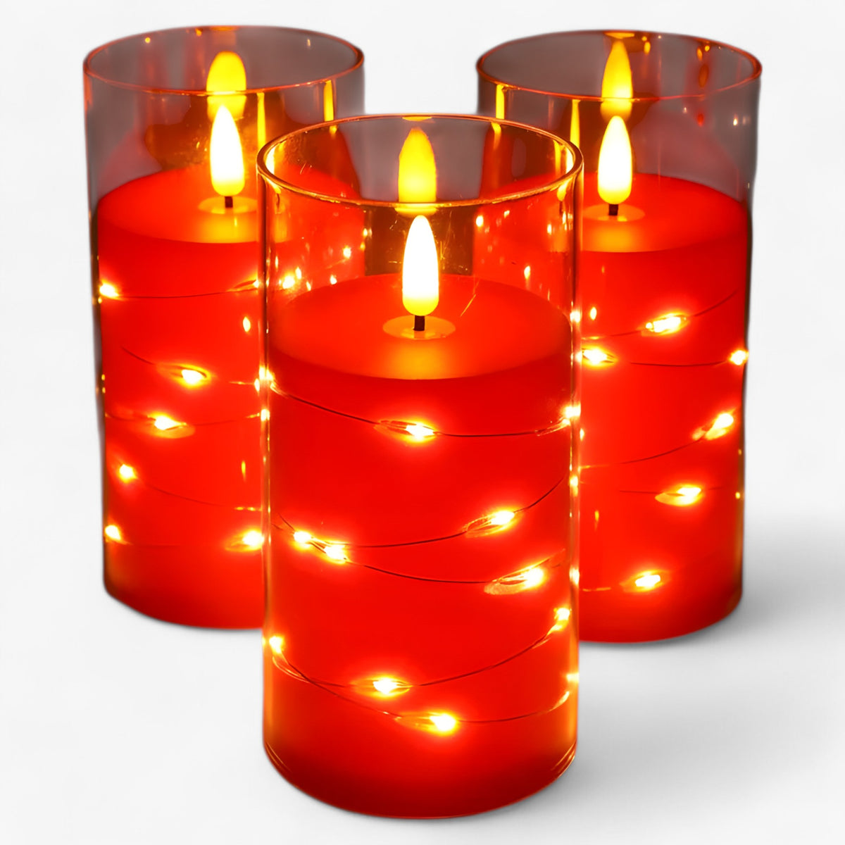 home & garden : Nina | Elektronische Kaars - Sfeervolle verlichting in Rood 2 stuks van Pantinoshop