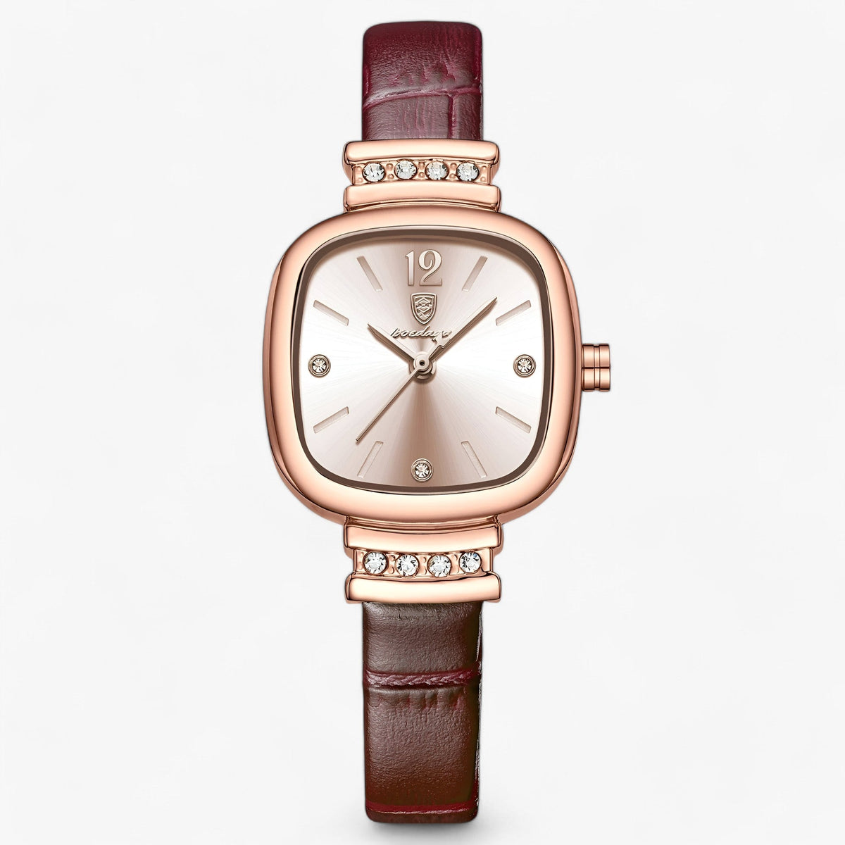 watches : Elisse | Luxe horloge voor dames - Waterbestendig met diamante accenten in Koffie van Pantino