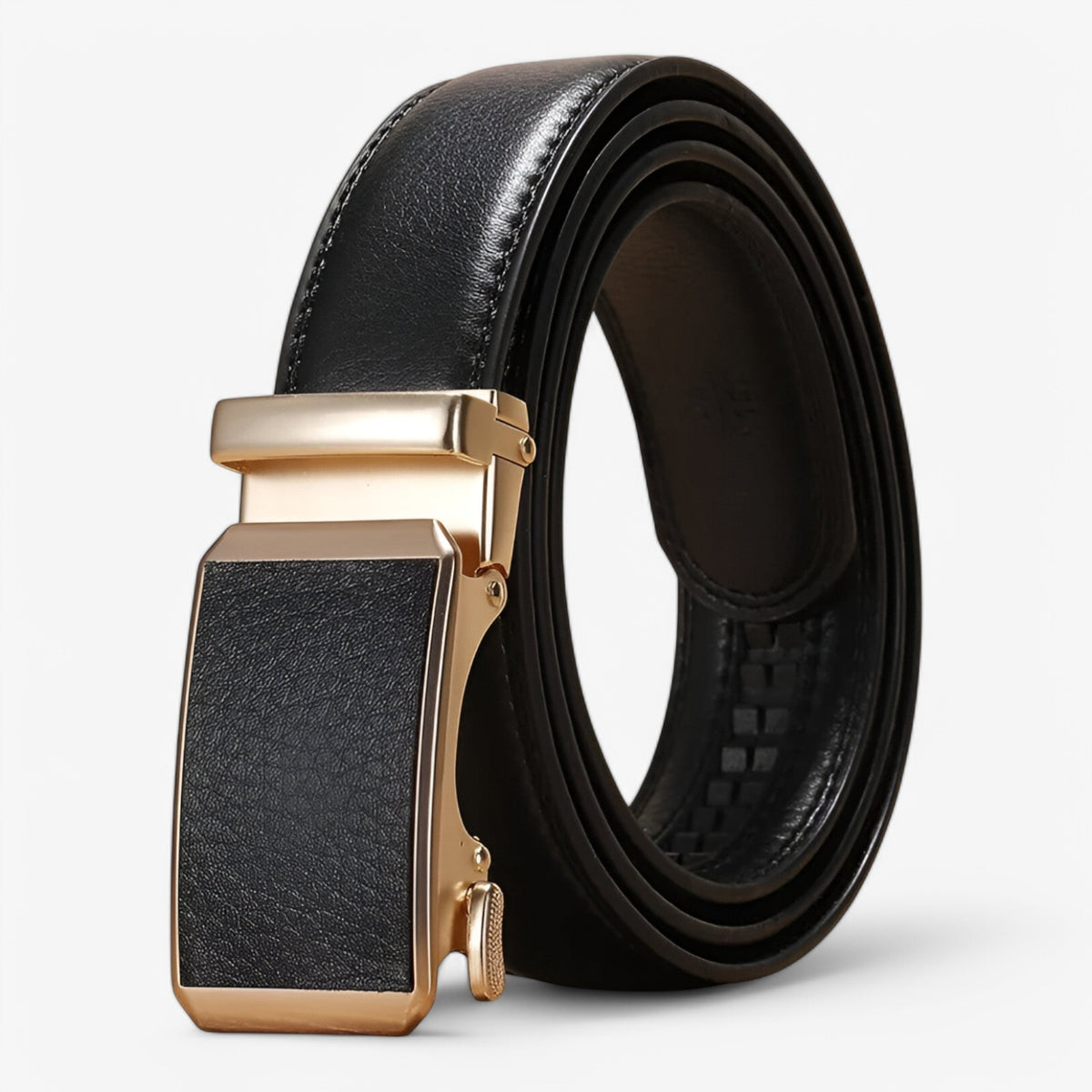 accessories : Automatische Riem met Gouden Lus in Zwart van Pantino