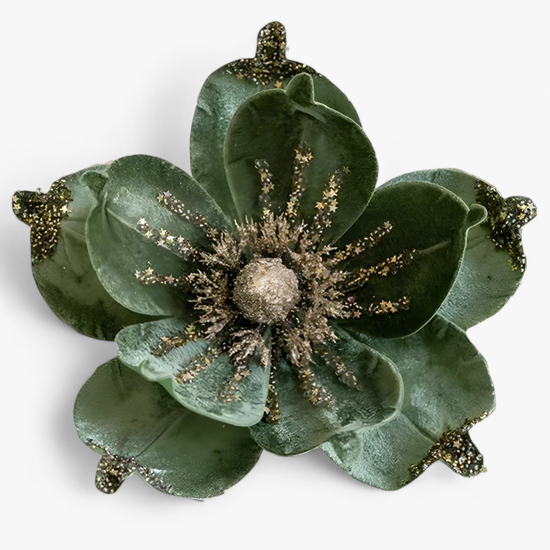 home & garden : Bloemen | Glanzende Kunstkerstbloemen - Vrolijke Ornamenten voor de Kerstboom en Nieuwjaarsdecoratie in groen van Pantinoshop