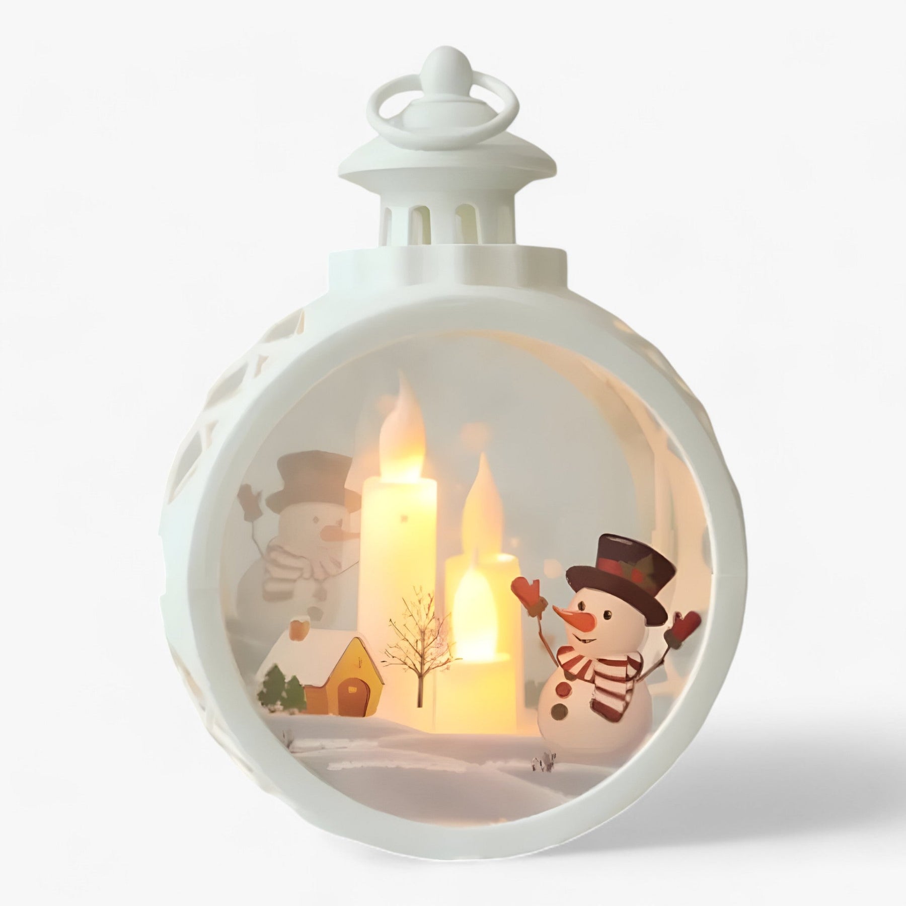 outdoor equipment : Julien | Kerstman Sneeuwpop Lamp - LED Lantaarn met Vlam Simulatie voor Buitendecoratie in 4 S 8.5x12cm van Pantinoshop