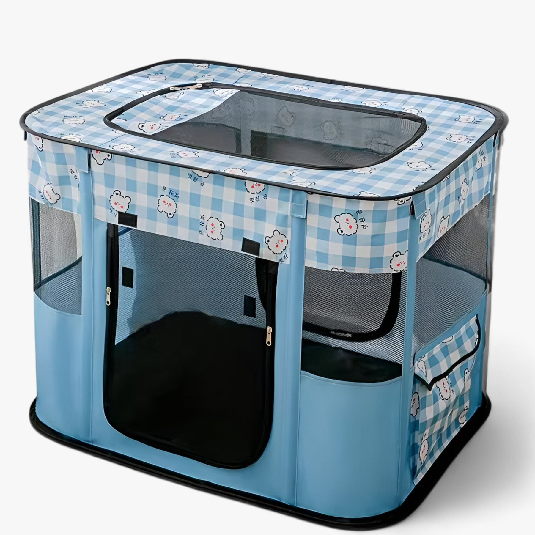 pets : Caro Crate | Draagbare Opvouwbare Dierenbox in Blauw van Pantinoshop