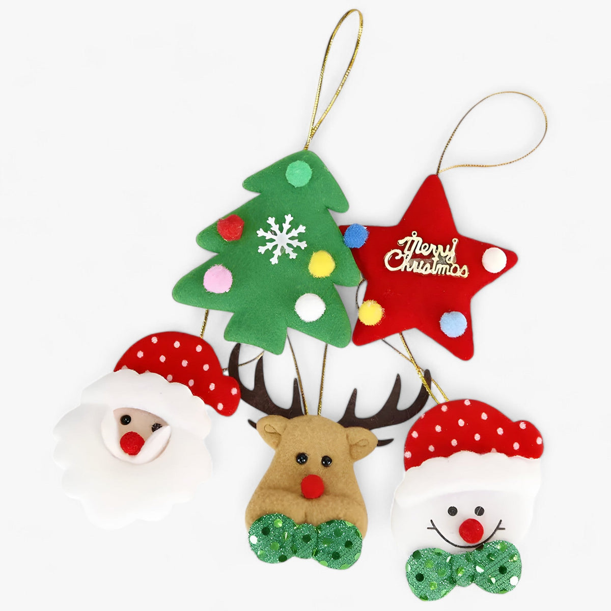 home & garden : Jolly Decor | Pluche Hangdecoraties – Schattige Feestdecoraties voor Uw Huis en Kerstboom in 5PCS Mix van Pantinoshop