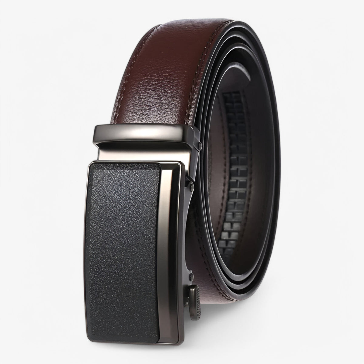 accessories : Koeienhuid Heren Riem Zwart in Bruin van Pantino