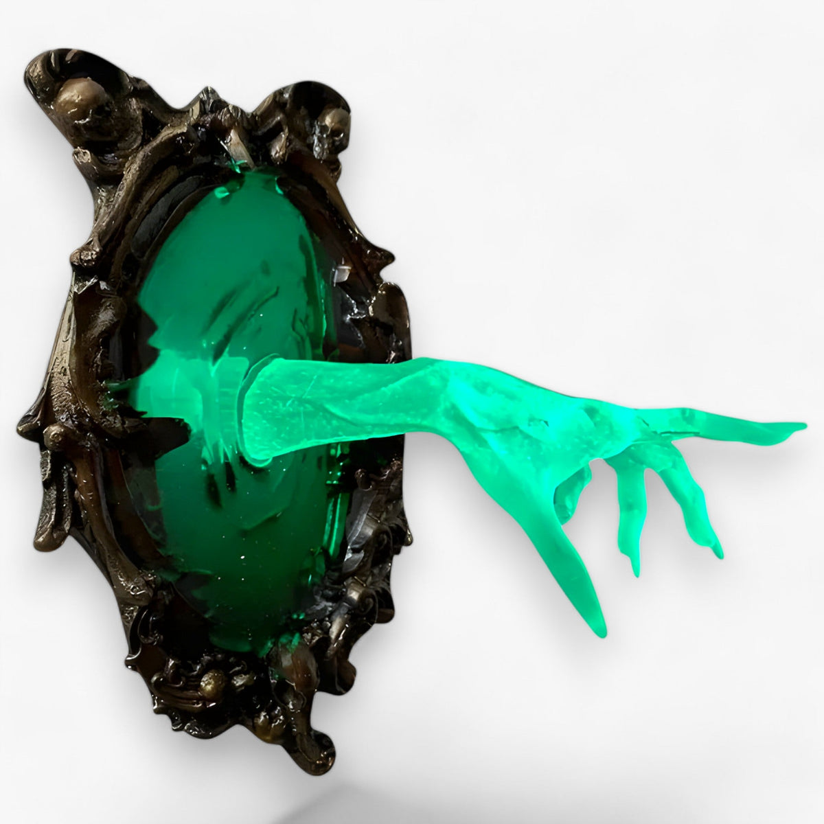 home & garden : Wraith | Hars Ghost Hand Plaquette - Spooky Wall Decor in Neongroen van Pantino