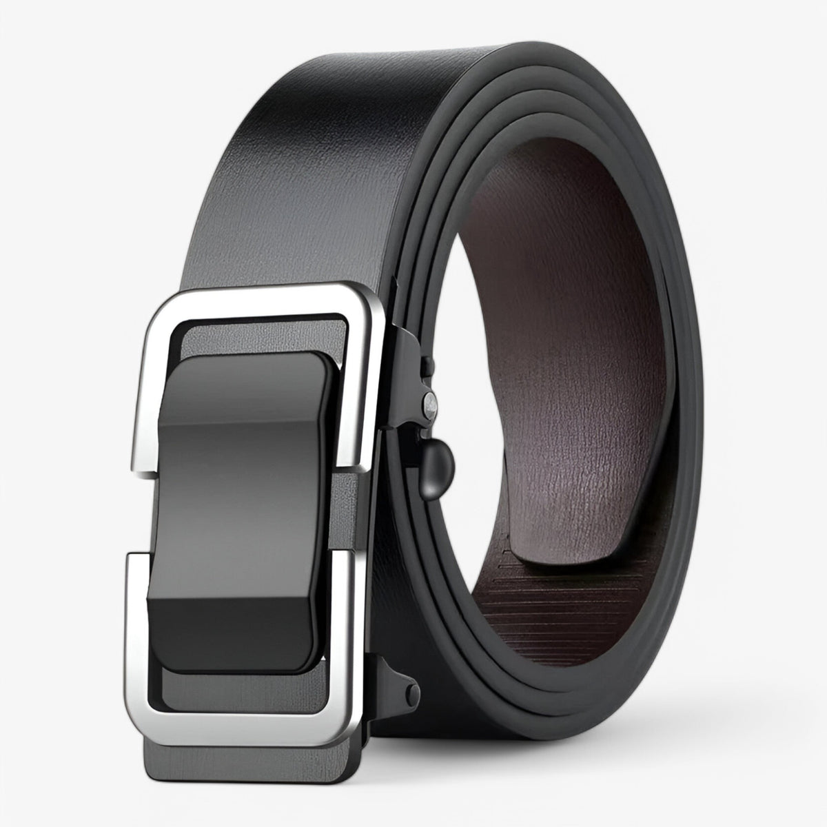 men's fashion : Leren Heren Riem Zwart van Hoogwaardig Koeienhuidleer in Zilver van Pantino