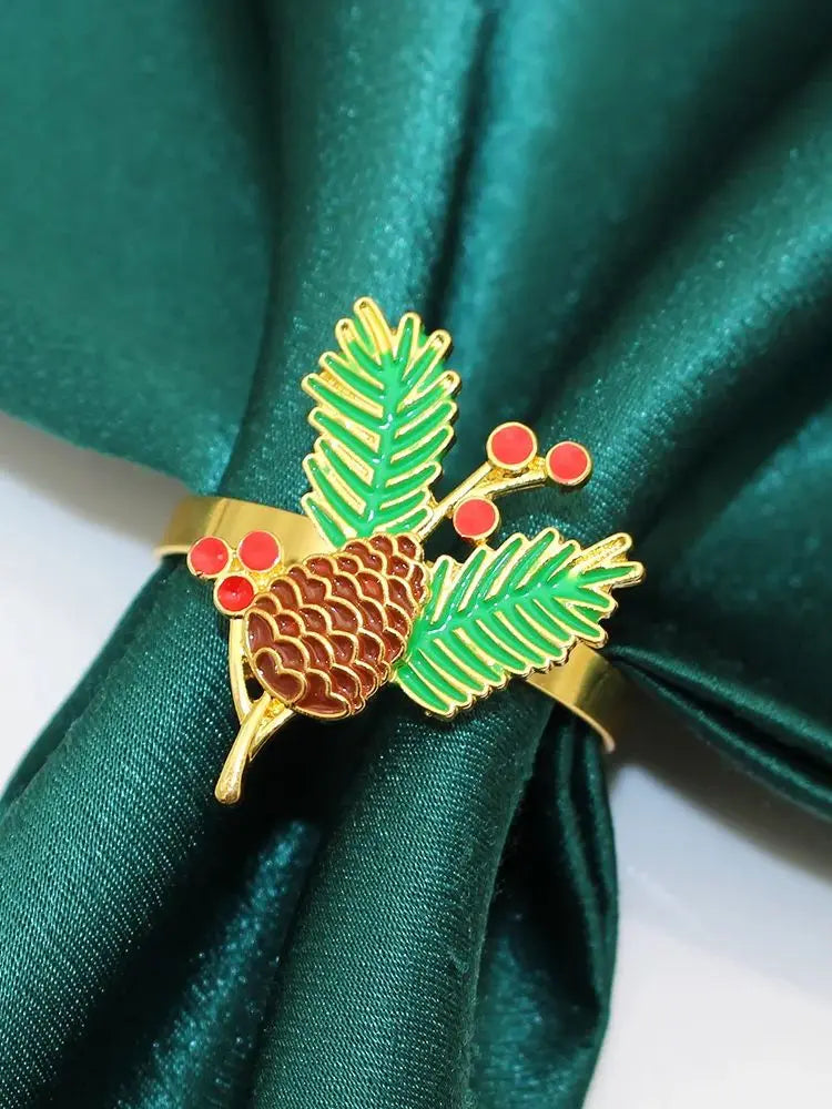 home & garden : Vakantie Elegantie | 6 Kerstservettenringen met Dennenappels - Perfect in P van Pantinoshop