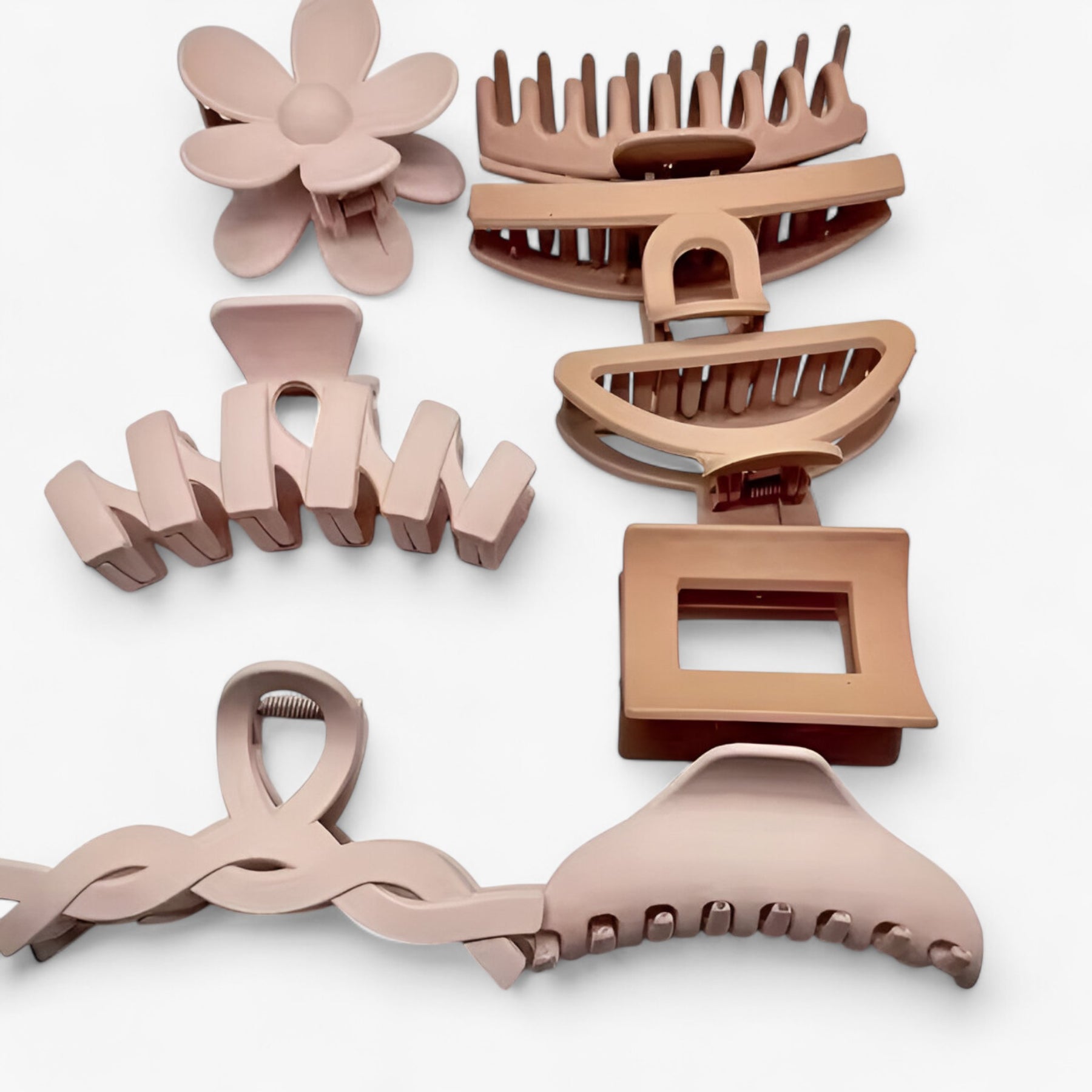 accessories : Isabella | Set van 8 Stijlvolle Haarspelden in lichtbruin van Pantinoshop