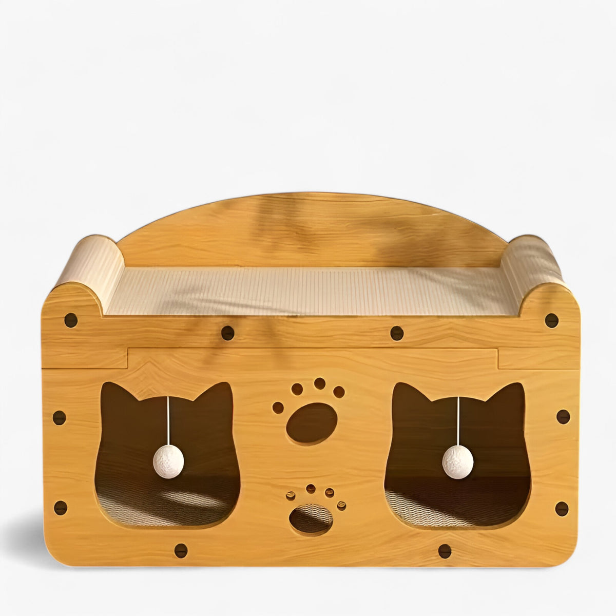 pets : Whisker Wonders | 2-in-1 Kattenkrabber en Lounge Bed in Bruin van Pantinoshop