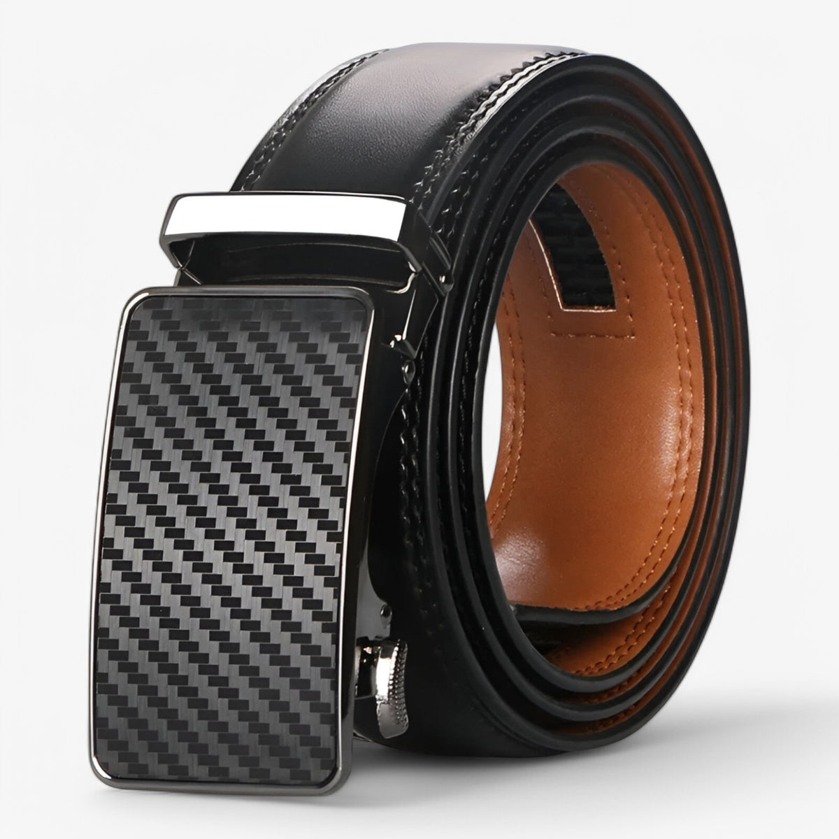 men's fashion : Verfijnde Leren Modebelt in Zwart van Pantino