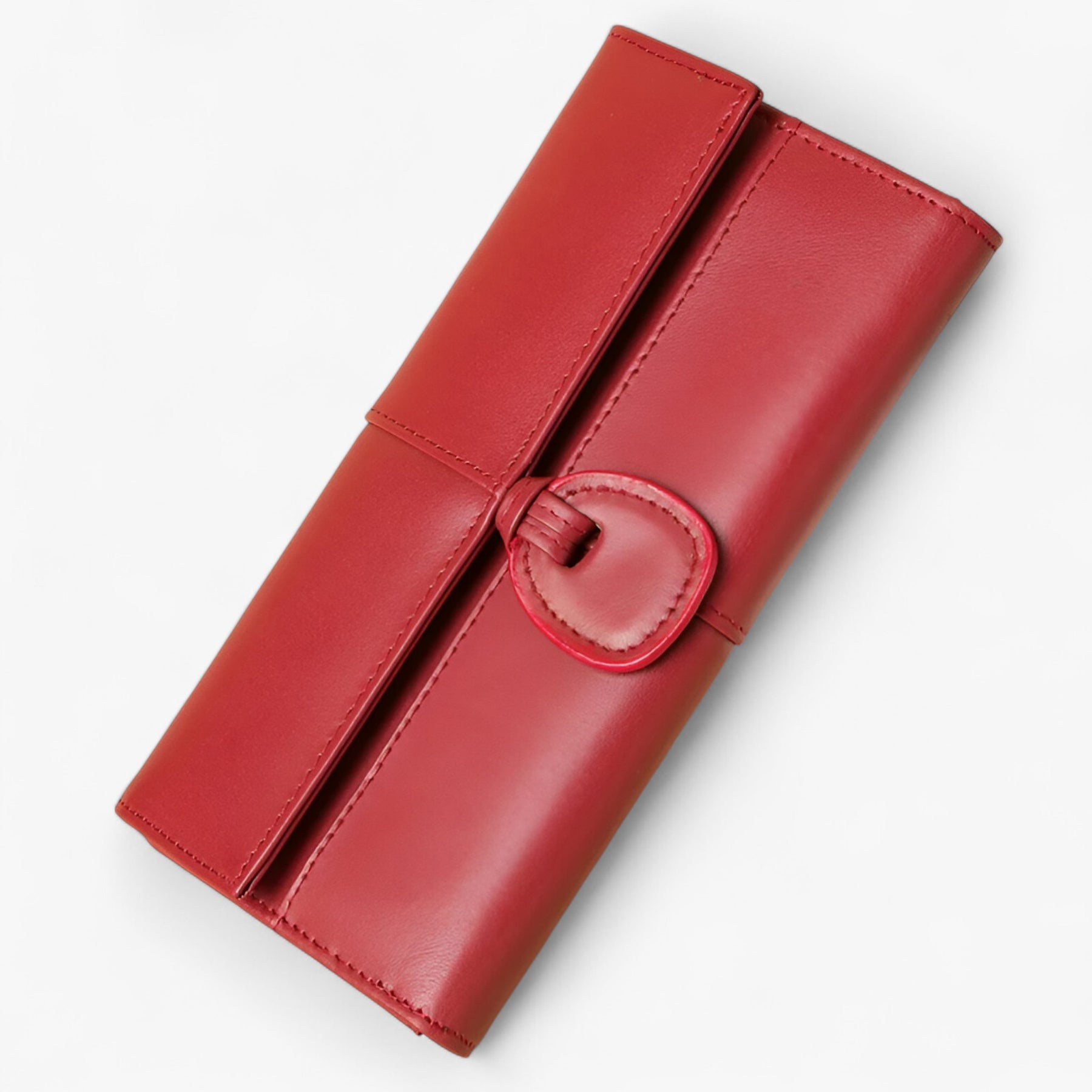 bags : Echte Leren Dames Portemonnee in Rood van Pantino