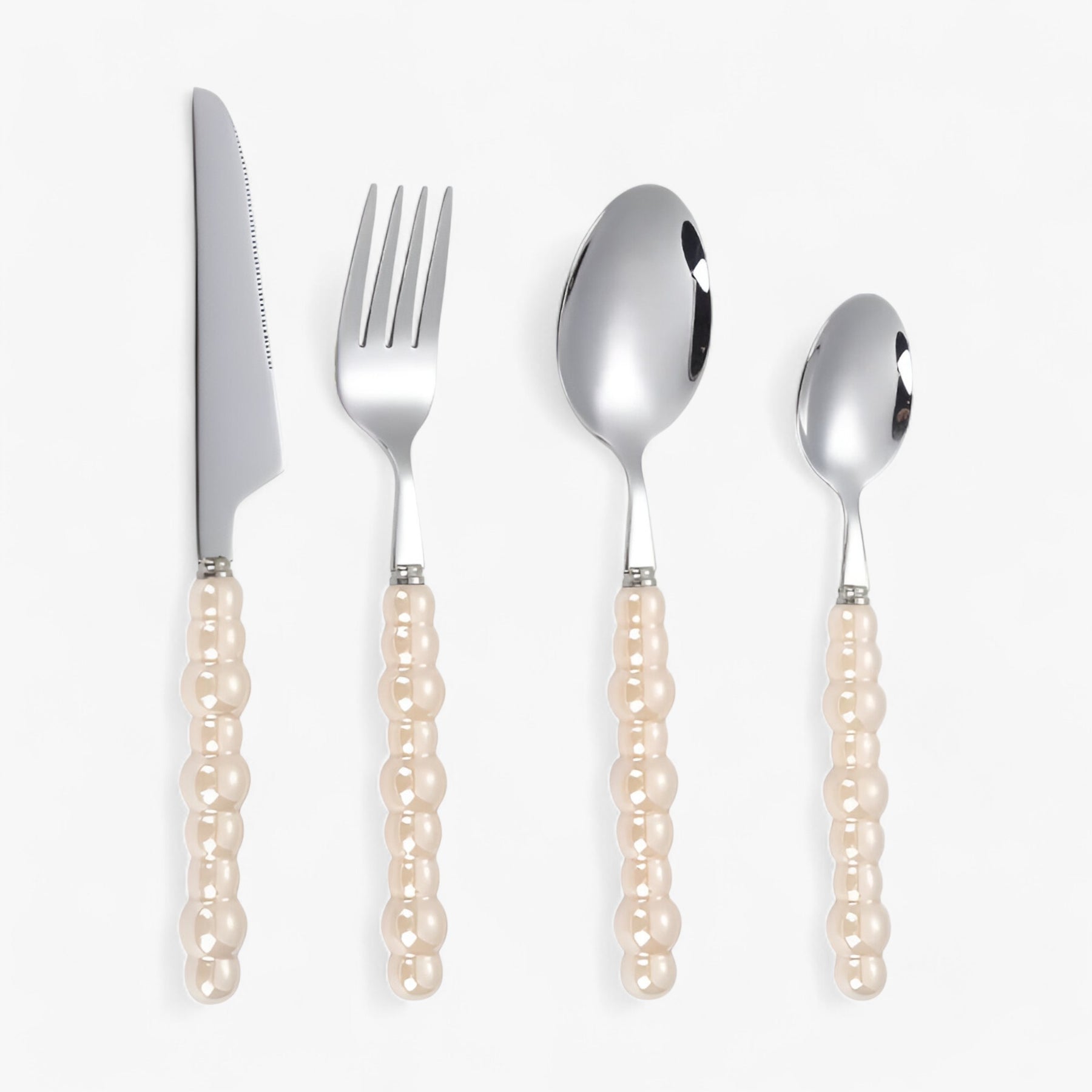 home & garden : LuxeDine | Parelbestek in Roomkleurig-4stuks van Pantinoshop