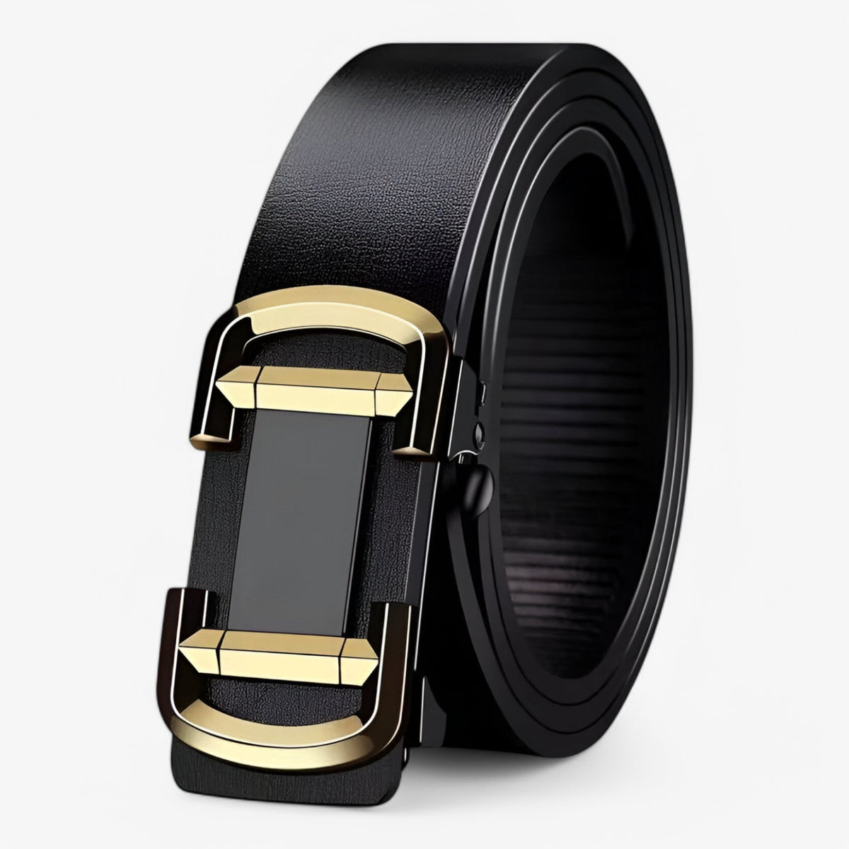 men's fashion : Klassieke Leren Heren Riem in Goud van Pantino