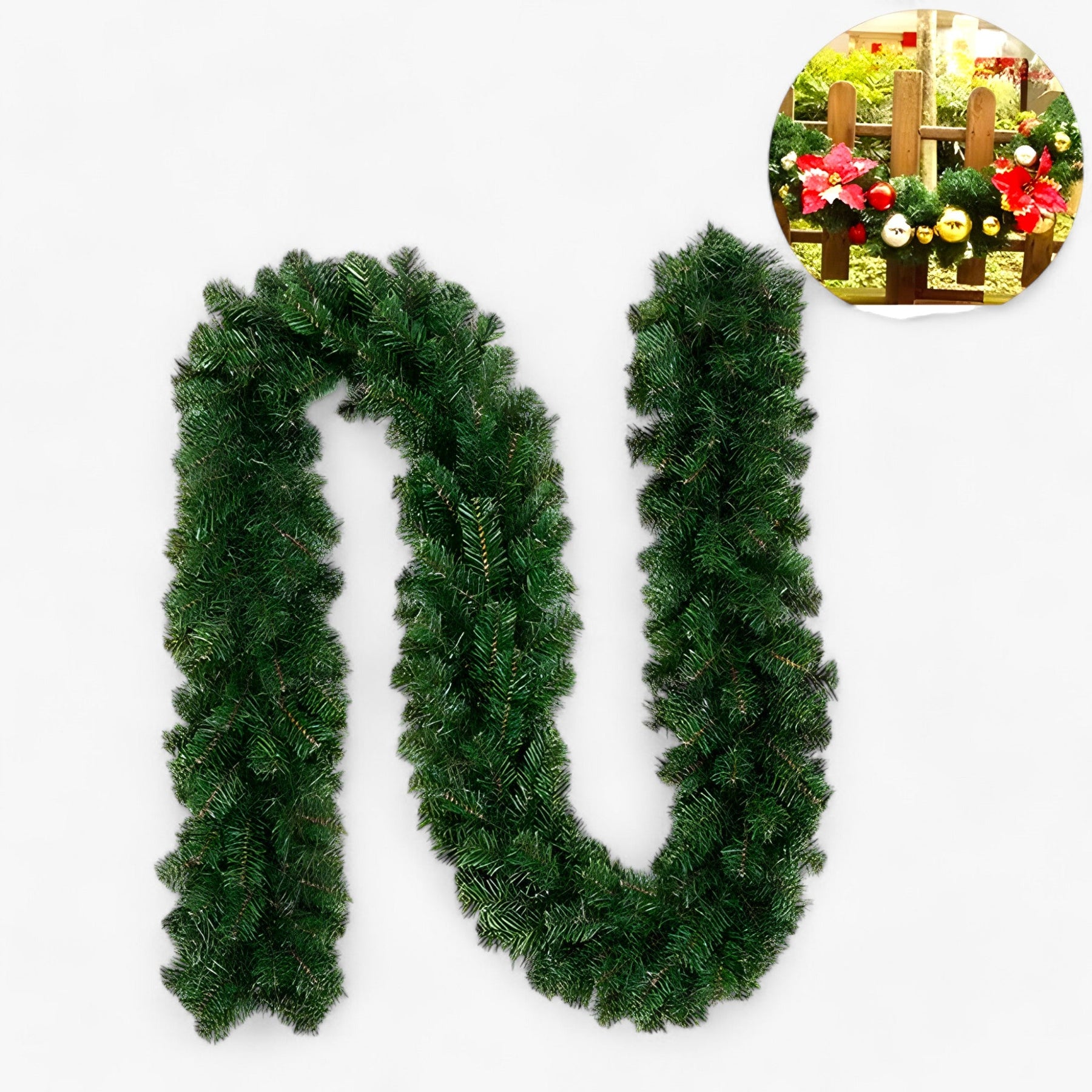 home & garden : Kerstkrans 2,7M - Elegante Vakantie Decoratie in Groen van Pantino