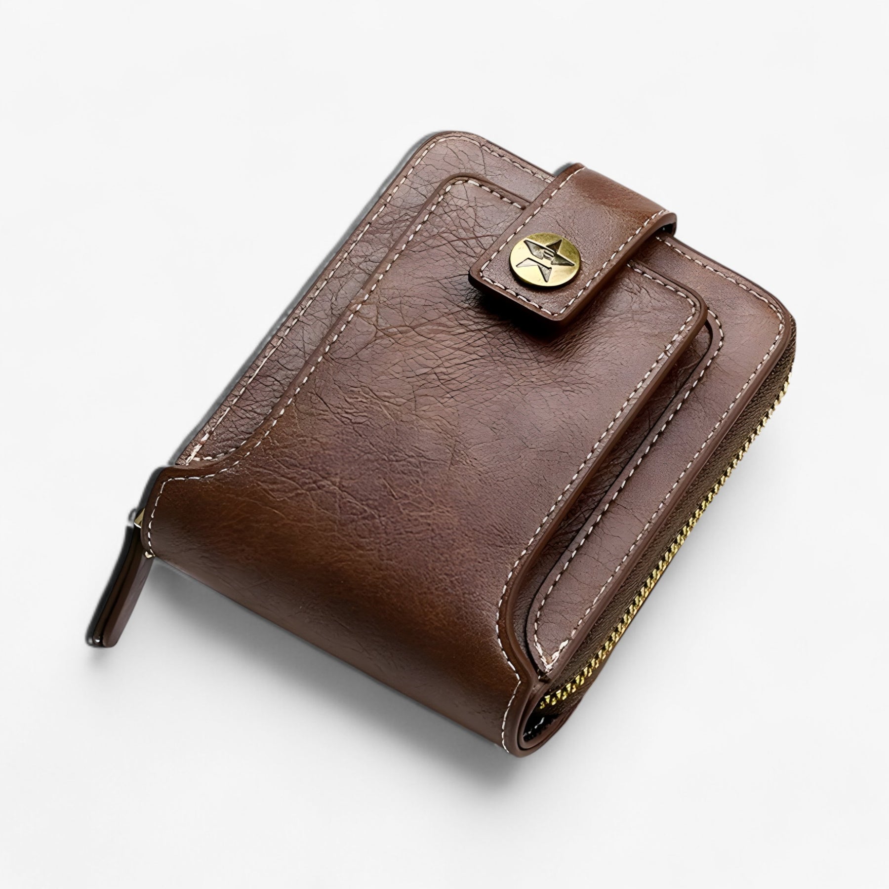 bags : Luca | Vintage Portemonnee | Duurzaam PU Leer in Diepe Koffie van Pantinoshop