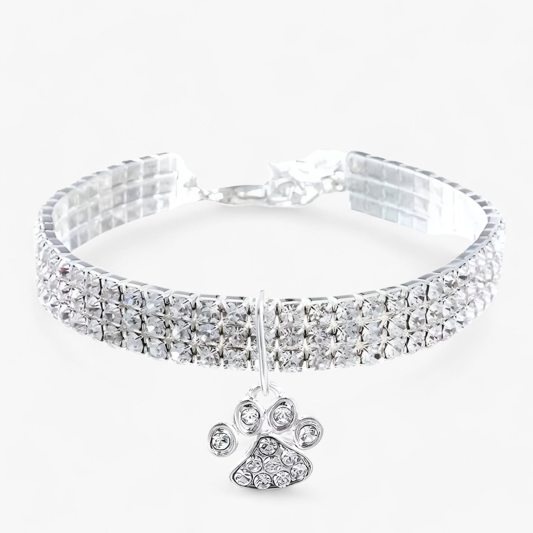 pets : Luna | Luxe Kristallen Halsband met Diamant Hanger in Wit van Pantinoshop