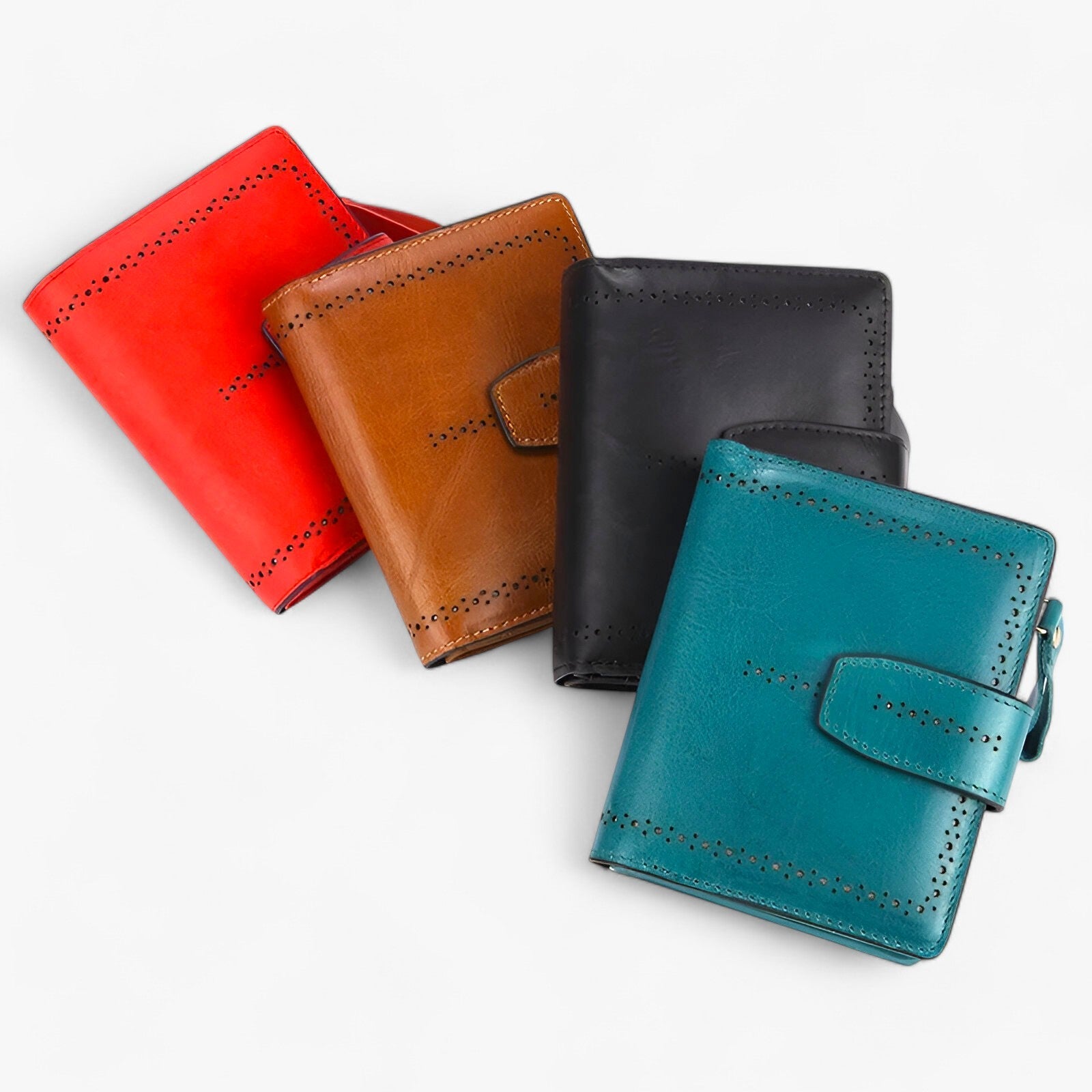 bags : Beatriz | Compacte RFID-blokkerende leren portemonnee met rits en ID-venster in van Pantinoshop