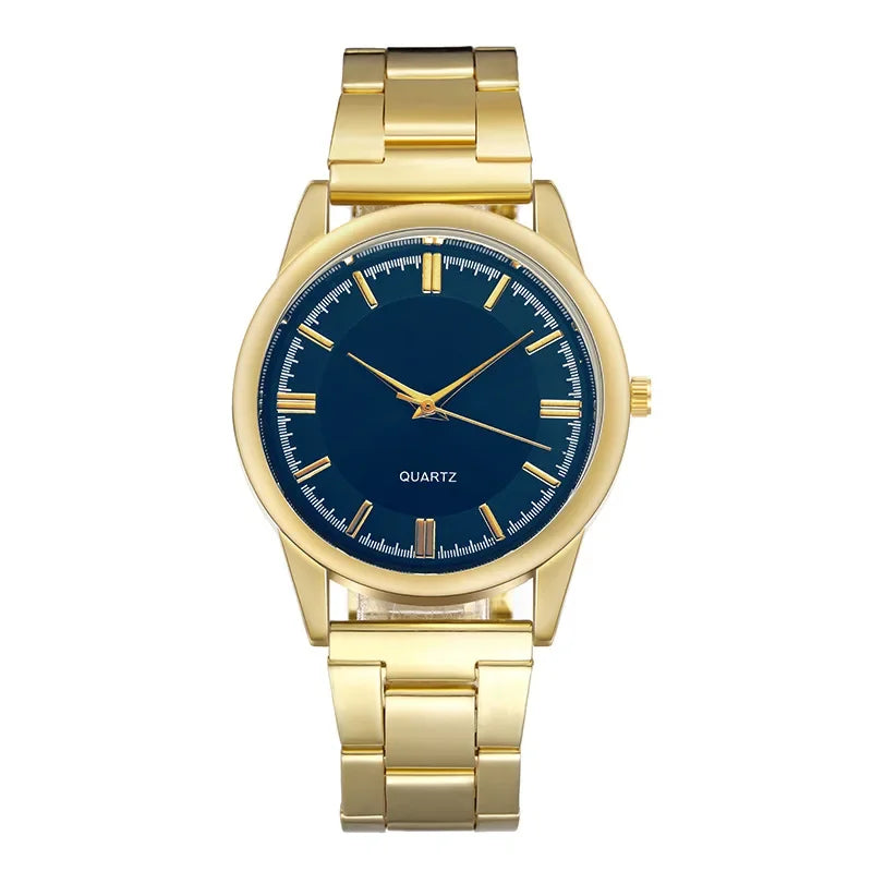 watches : Fritz | Klassiek Quartz - Stijlvol RVS Ontwerp in Goud Blauw van Pantinoshop