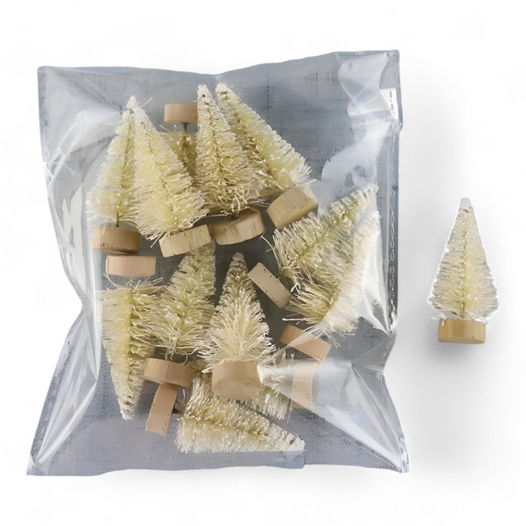home & garden : Kerstliefhebber | 12PCS Mini Kerstbomen - Leuk en Feestelijk DIY Decor voor Huis en Kantoor in Beige zak van 12PCS van Pantinoshop